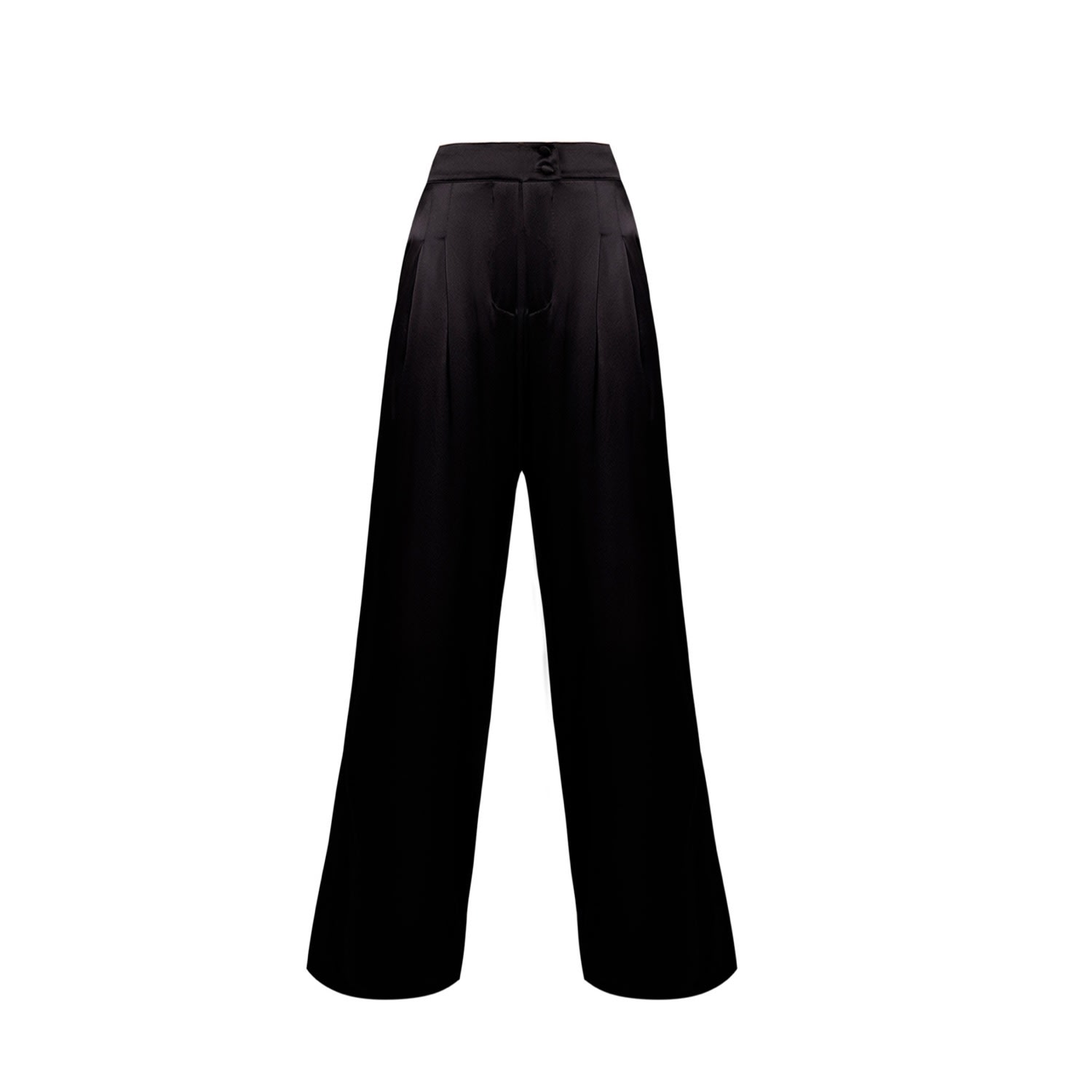 Women’s Silk Pants In Black Medium Incantevole Milano