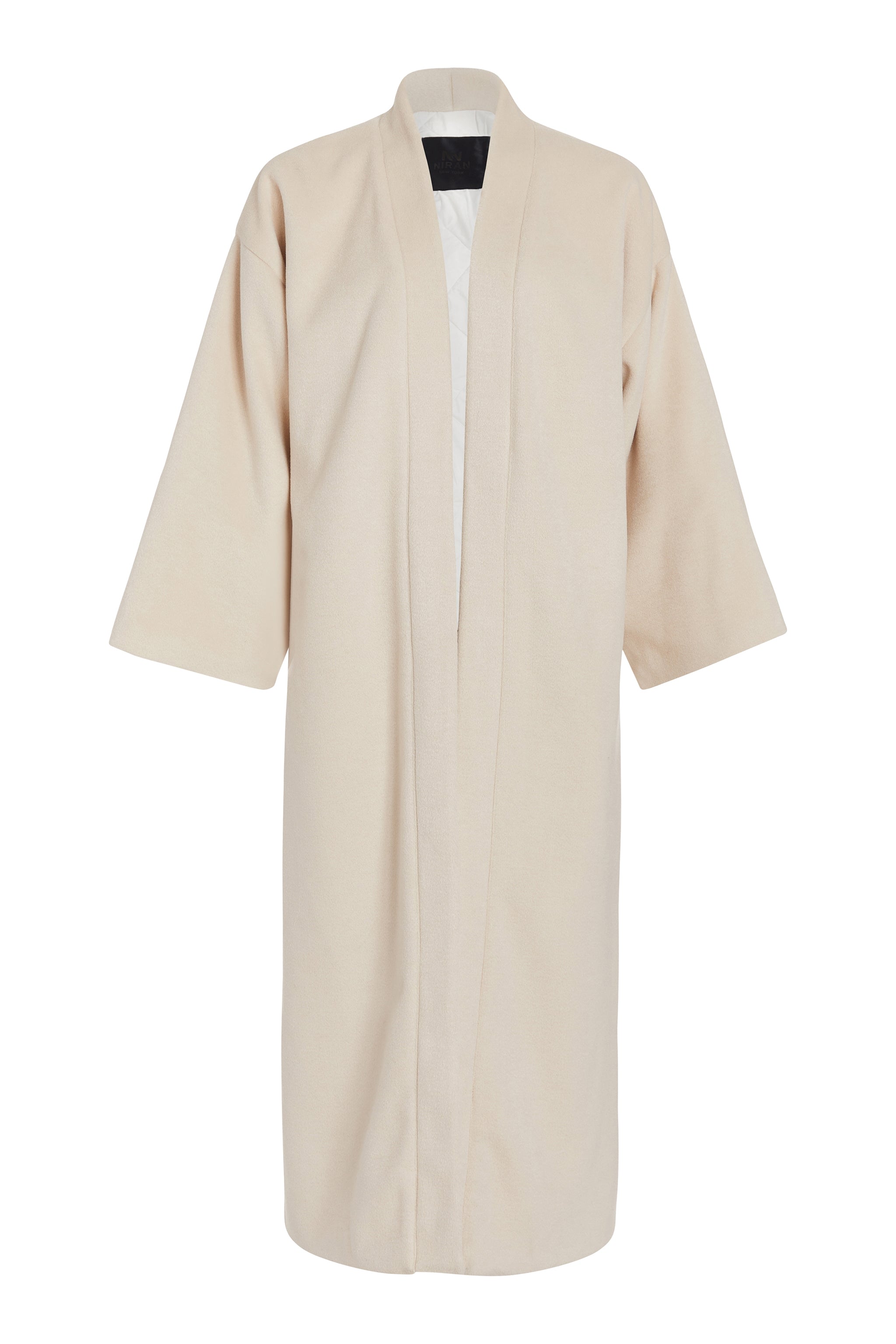 Women's White Bailey Cream Wool Kimono Robe | One Size | Niran