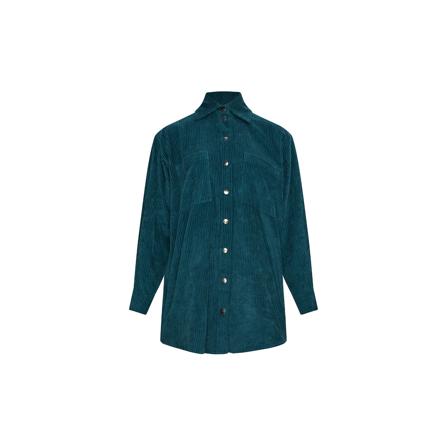 Women’s Blue Corduroy Shirt - Turquoise L/Xl Plié