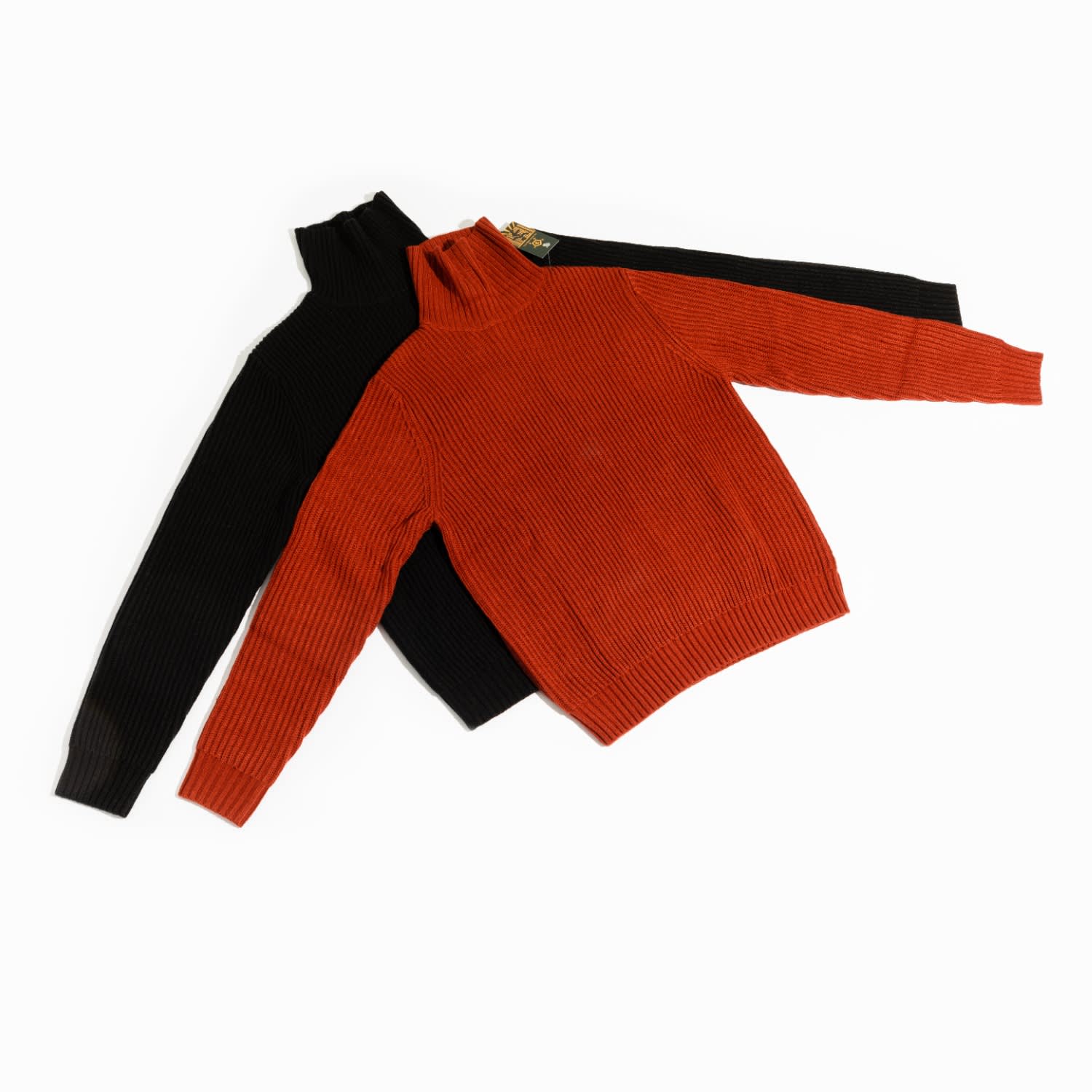 Chuks Collins Men's Black - Turtle Neck Sweater -  Diffusion Collection  - Tasou  - The Athletic Side In Black