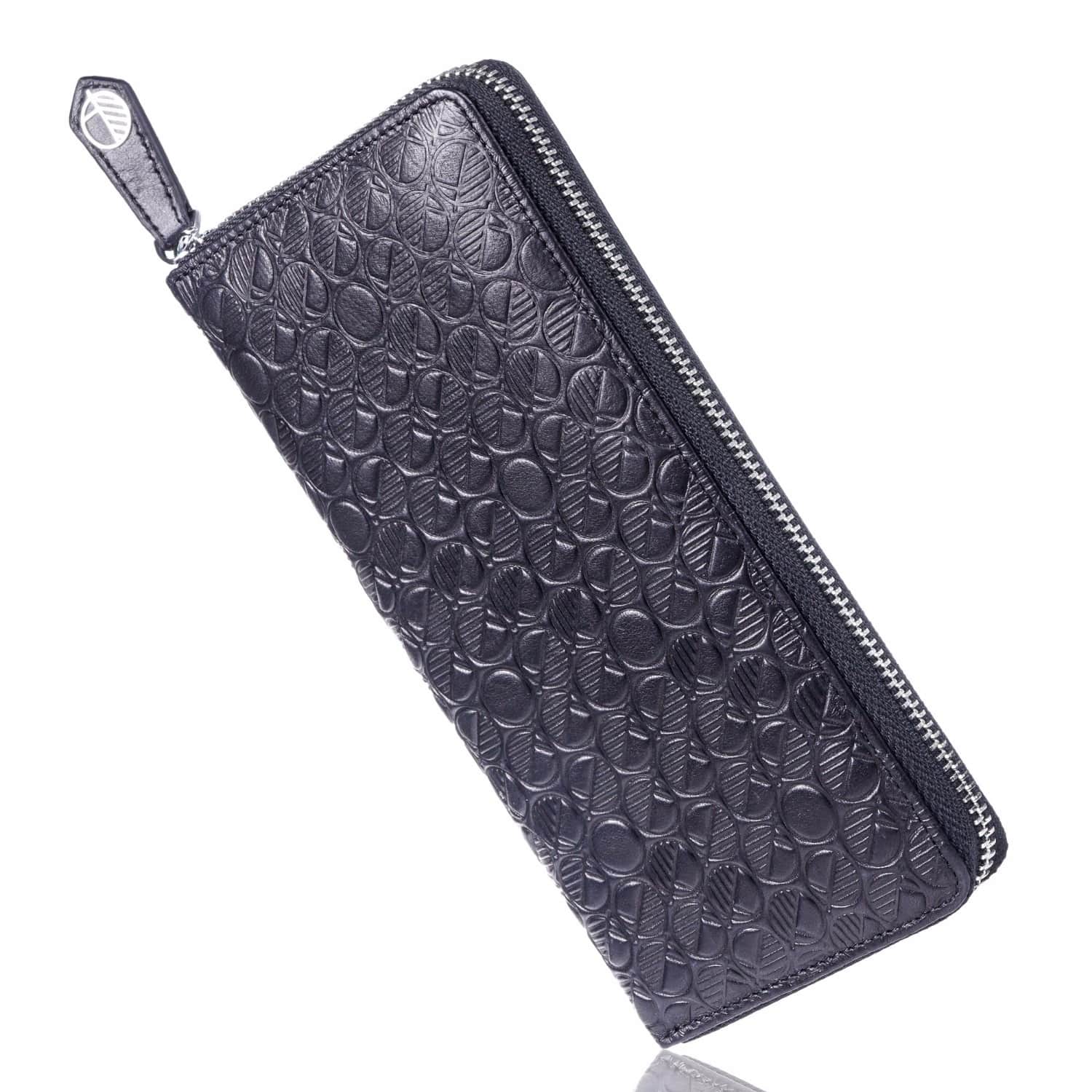 leather zip around purse