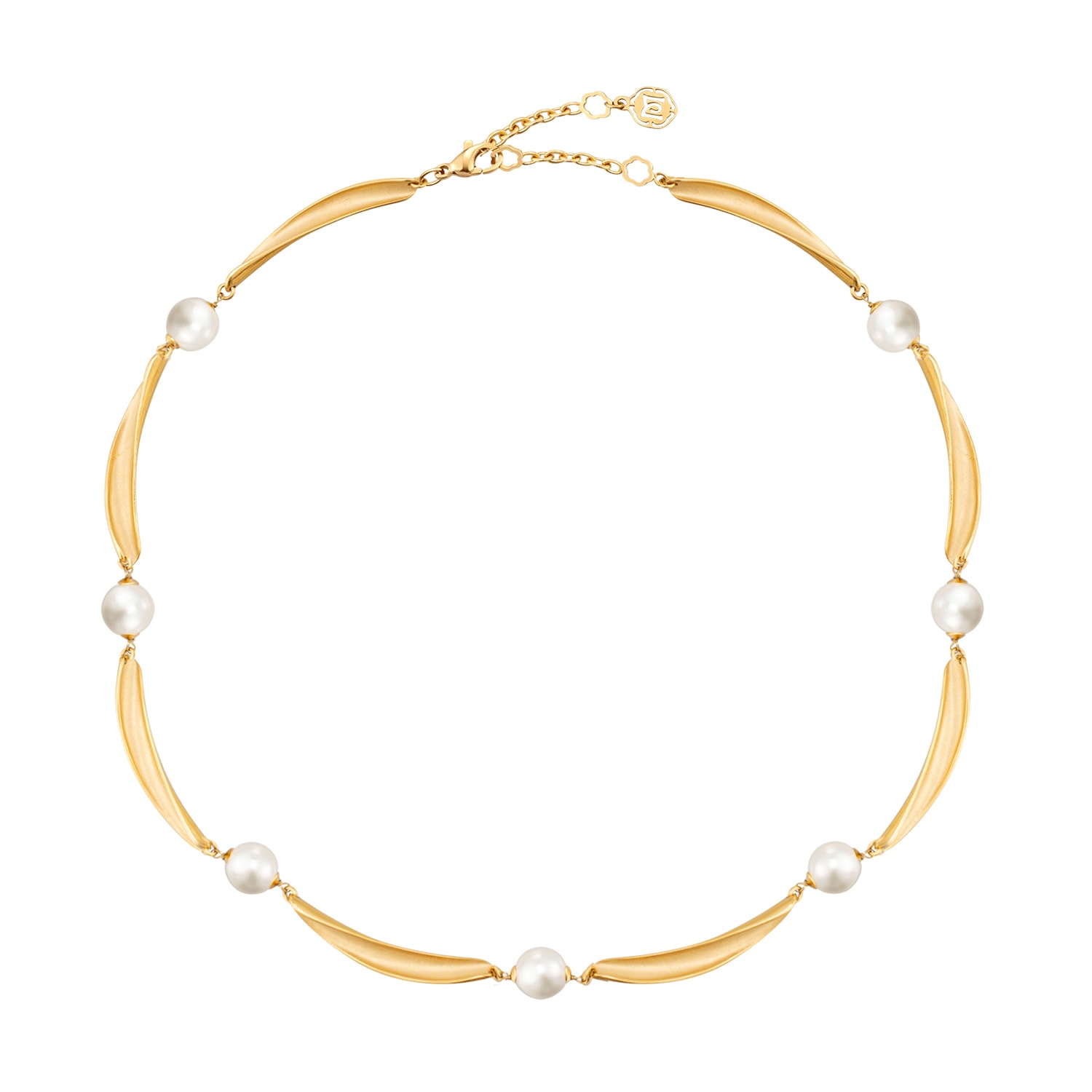 Women’s Gold Urban Chic Undulation Pearl Necklace Me30