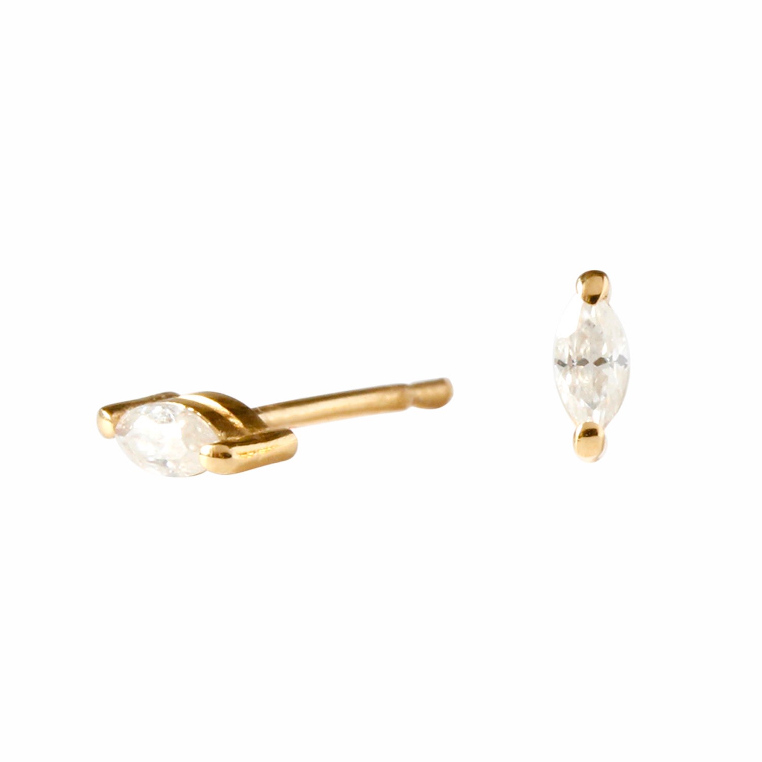 Lee Renee Women's Moissanite Marquise Earrings - Gold In Gold