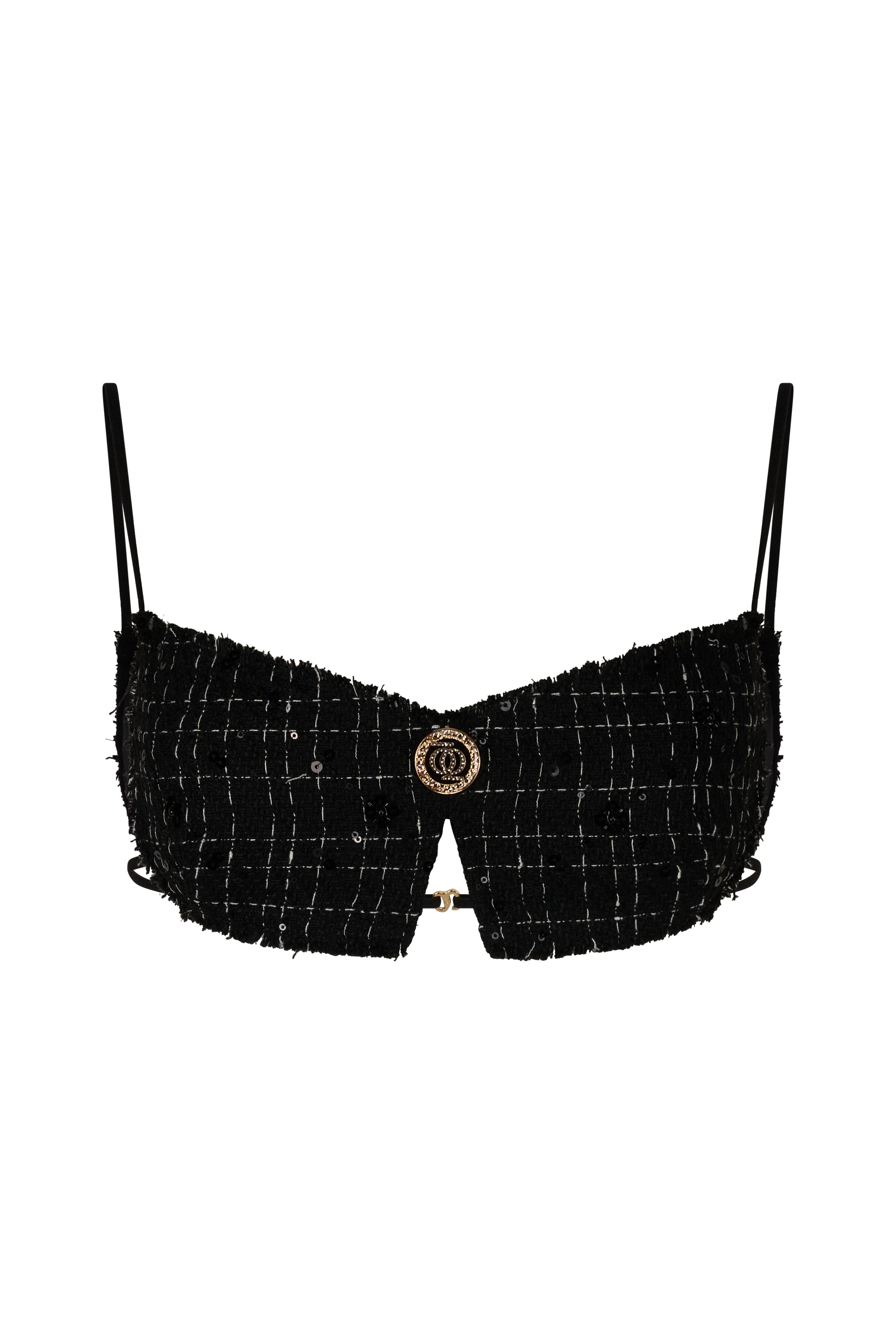 God Save Queens Women's Asap Tweed Top Black In Black