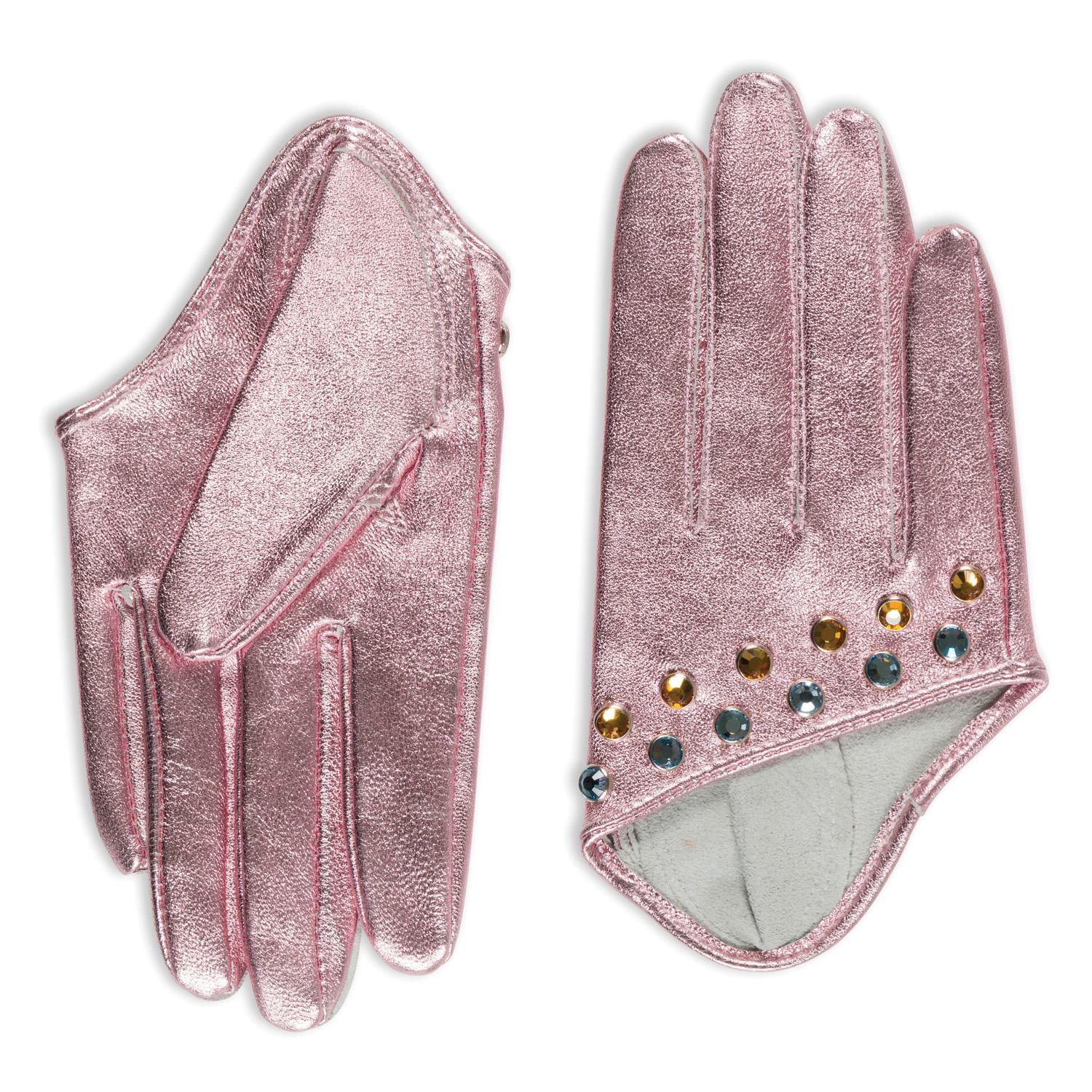 Black Cake Women's Starlight Crystal Finger Gloves – Pink Electric