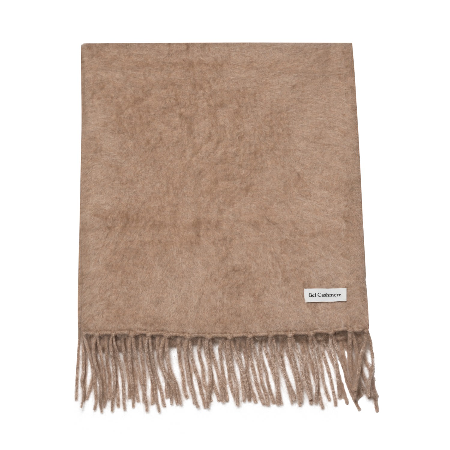 Bel Cashmere Women's Brown Brushed Cashmere Scarf In Beige In Brown