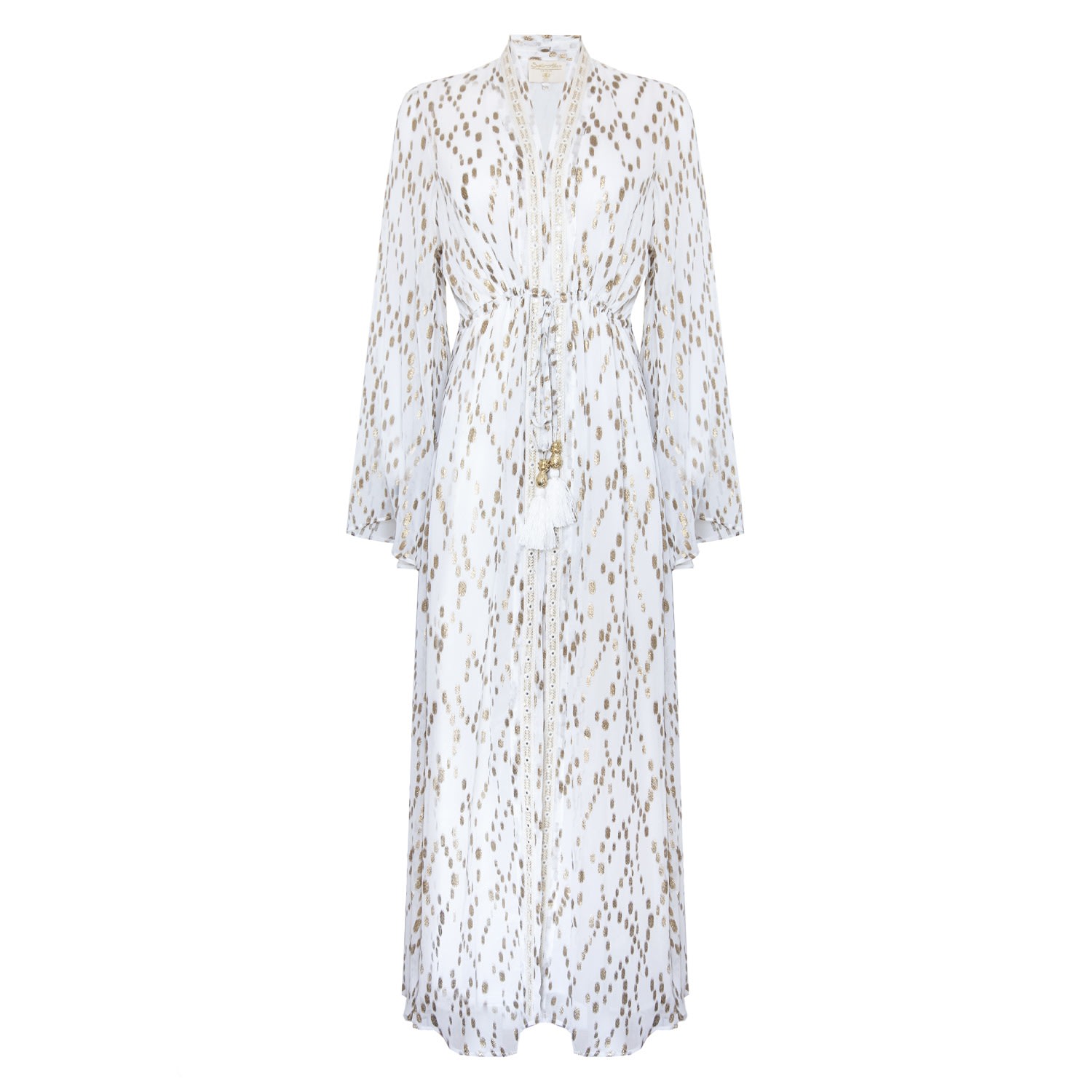 Sophia Alexia Women's Gold / White Bora Bora Gold Glow Kimono In Gold/white