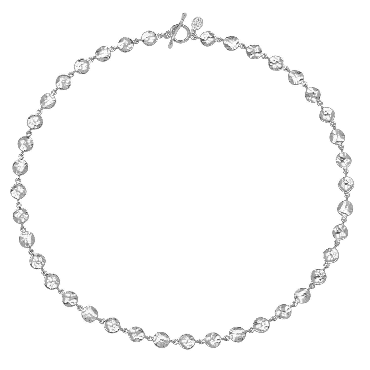 Women’s Nomad Disc Link Necklace In Silver Dower & Hall