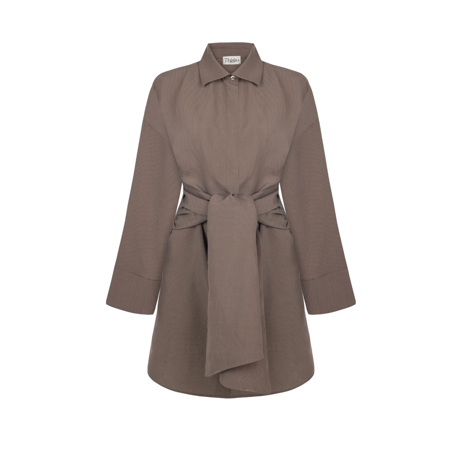 Thisisu Collection Women's Verda Shirt Dress – Brown Striped