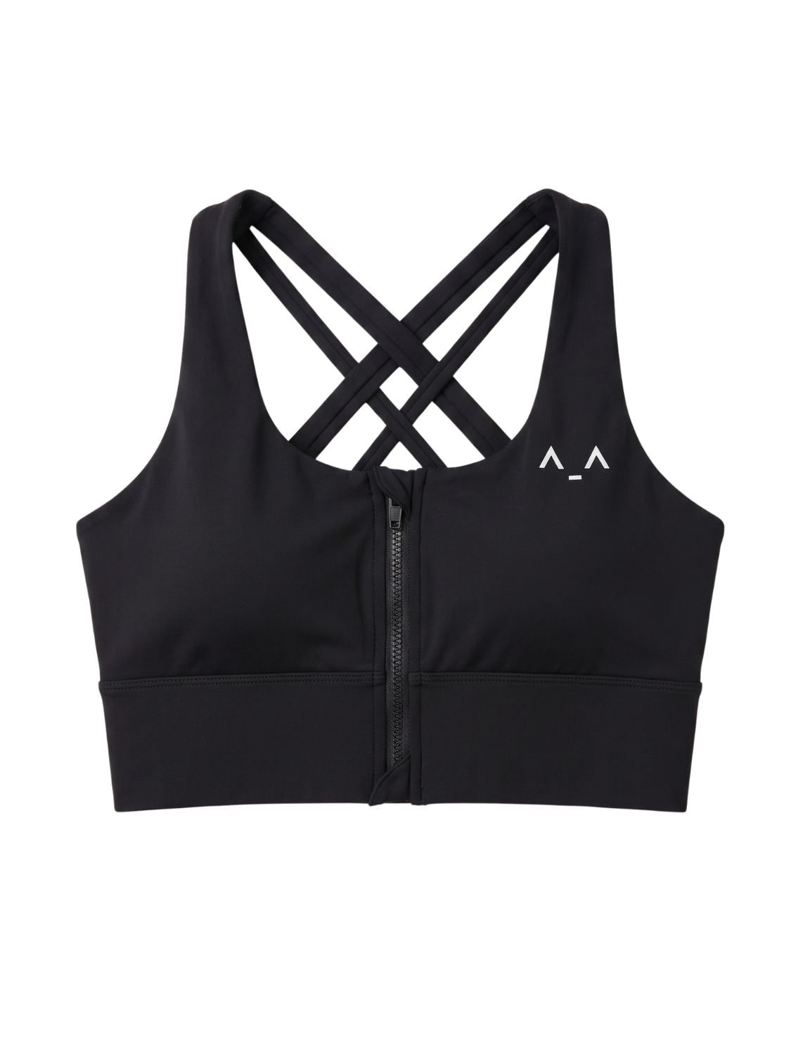 Altra Volta Women's Black Zip-front Sculpt Bra Top