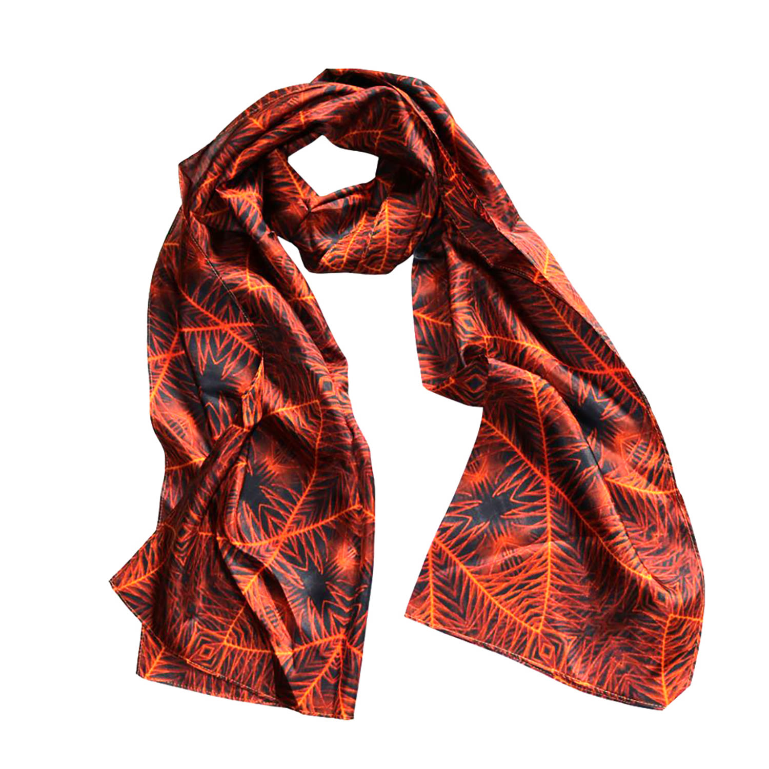 Benni Marine Designs Women's Zing Zing Silk Scarf In Black/brown/gray/white