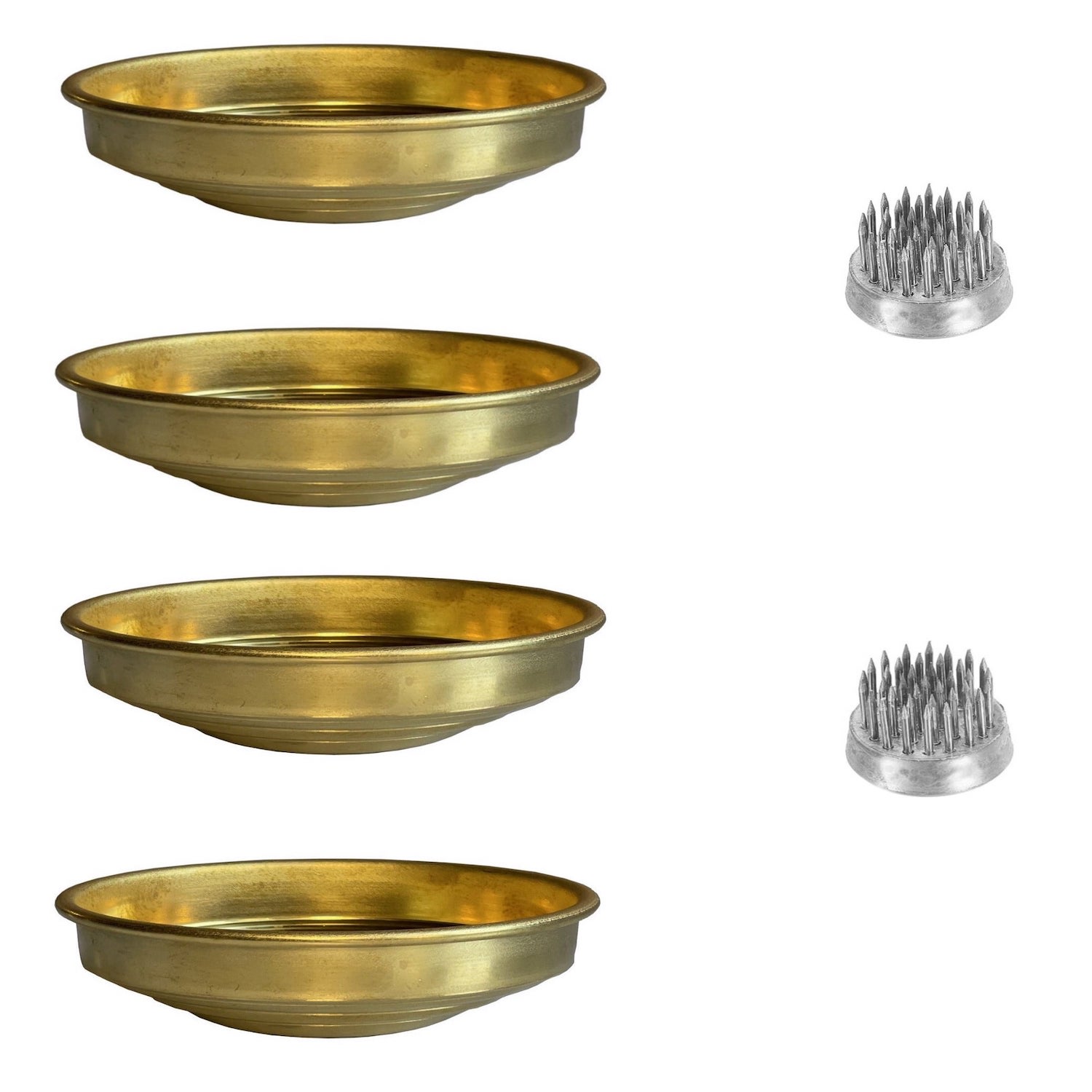 Caspal Gold Gift Set Brass Ikebana Vases – Italian Handmade Design Decor Bowls