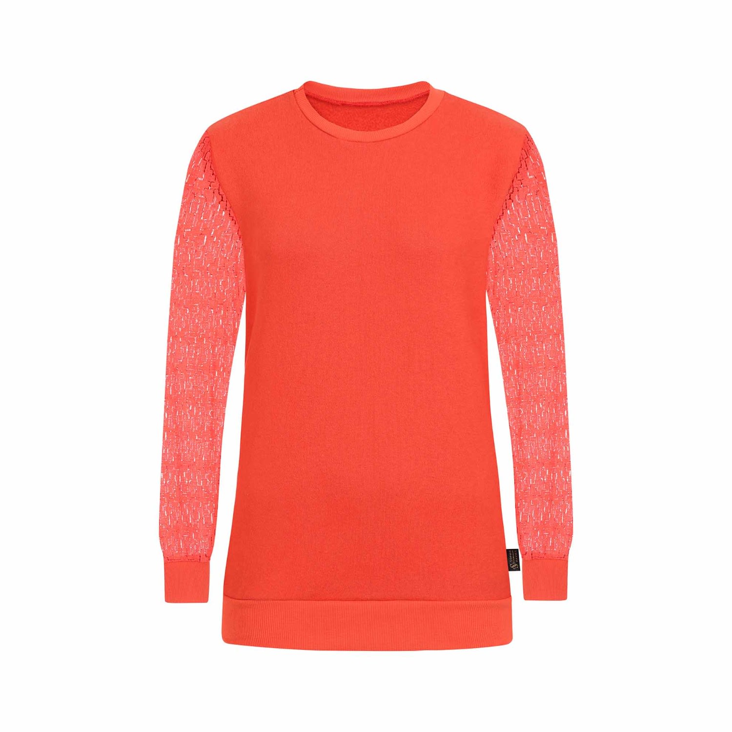 Women’s Yellow / Orange Lace Sleeve Jumper - Burnt Orange Extra Large Sophie Cameron Davies