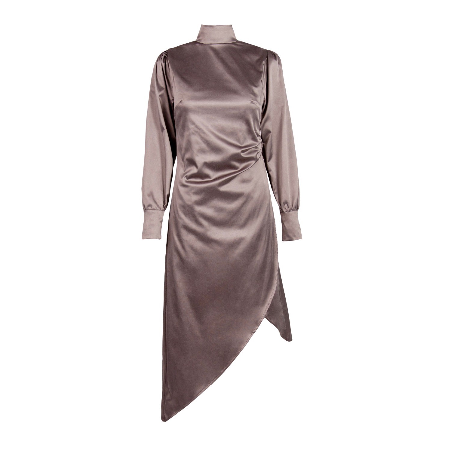 Women’s Alisha Brown Silk Satin Dress Small Numbat