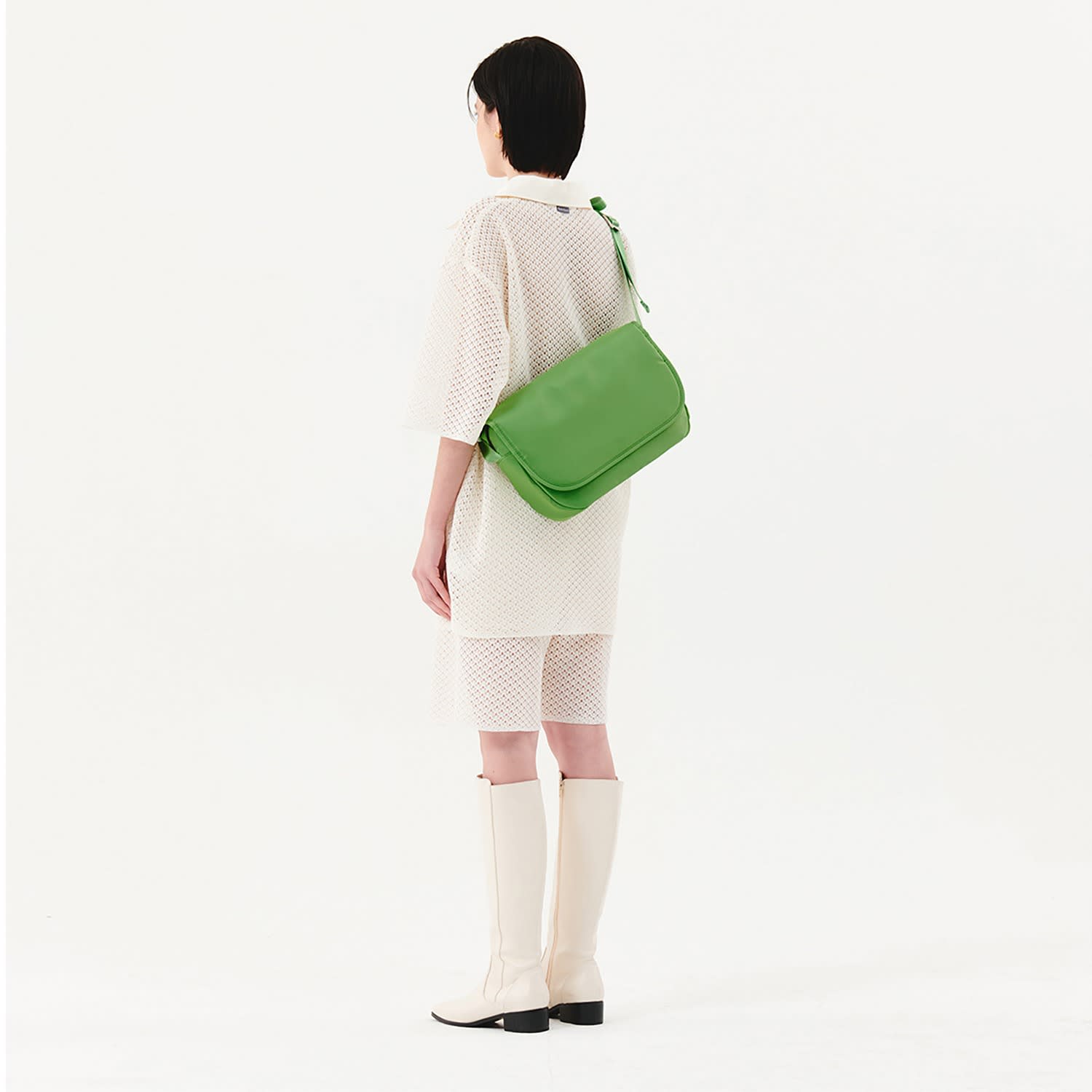 Round Flap Crossbody Bag - Green | HAH ARCHIVE | Wolf & Badger
