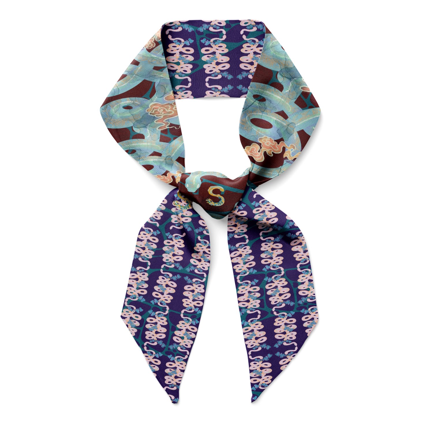 Suki Wang London Women's Azure Silk Scarf In Multi