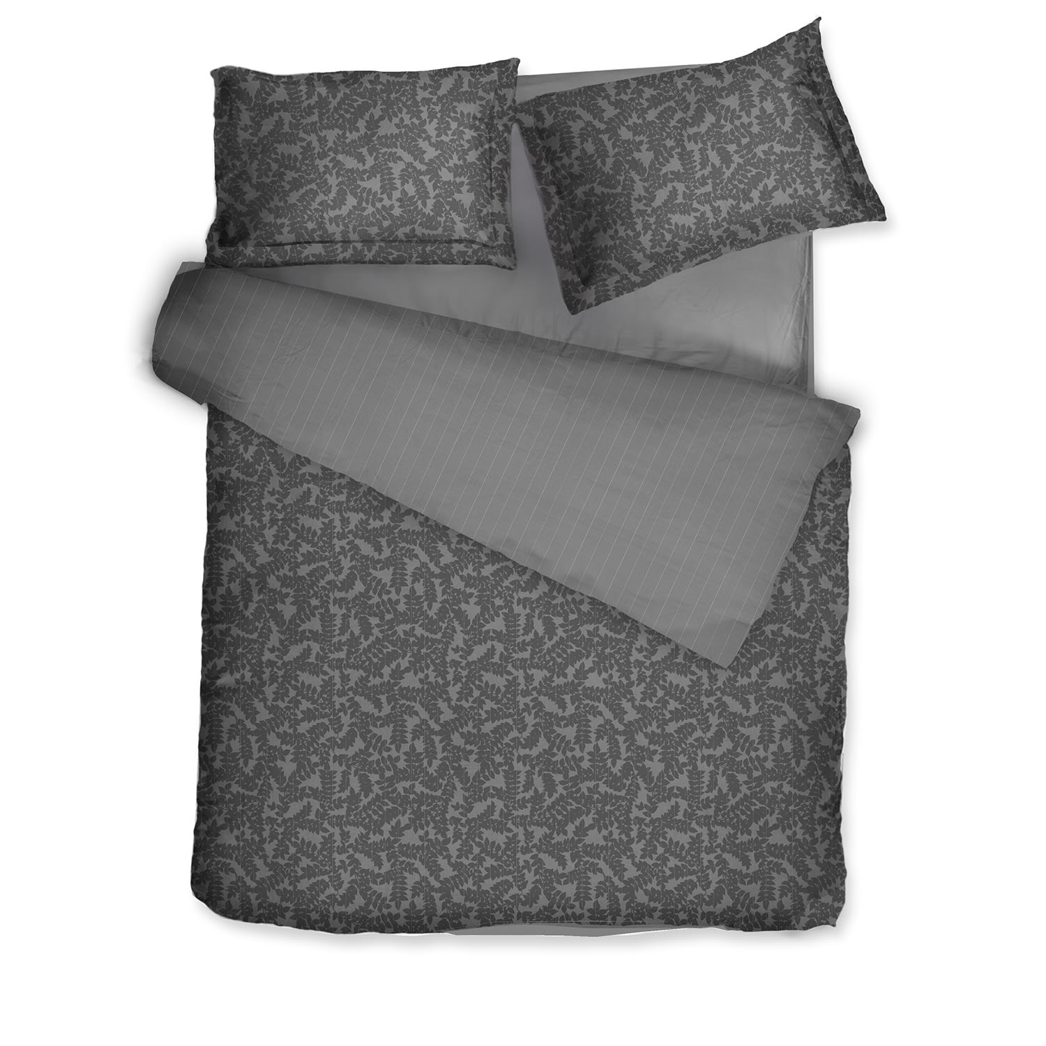 Decoflux Home Sateen Bed Linen Set Jaquard Grey Uk Super King, Us King