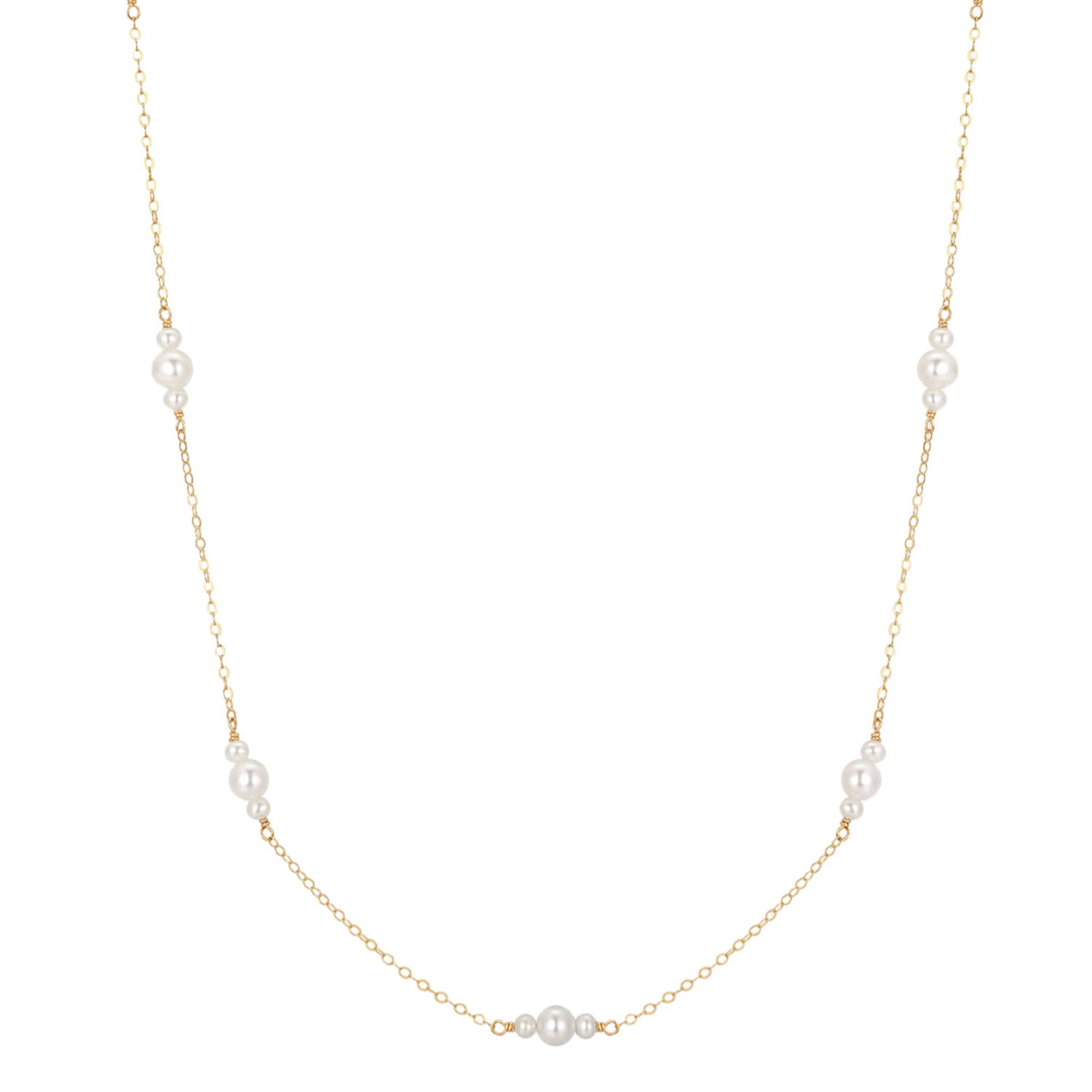 Women's Gold / White Emeline Pearl Necklace | Katy Faye