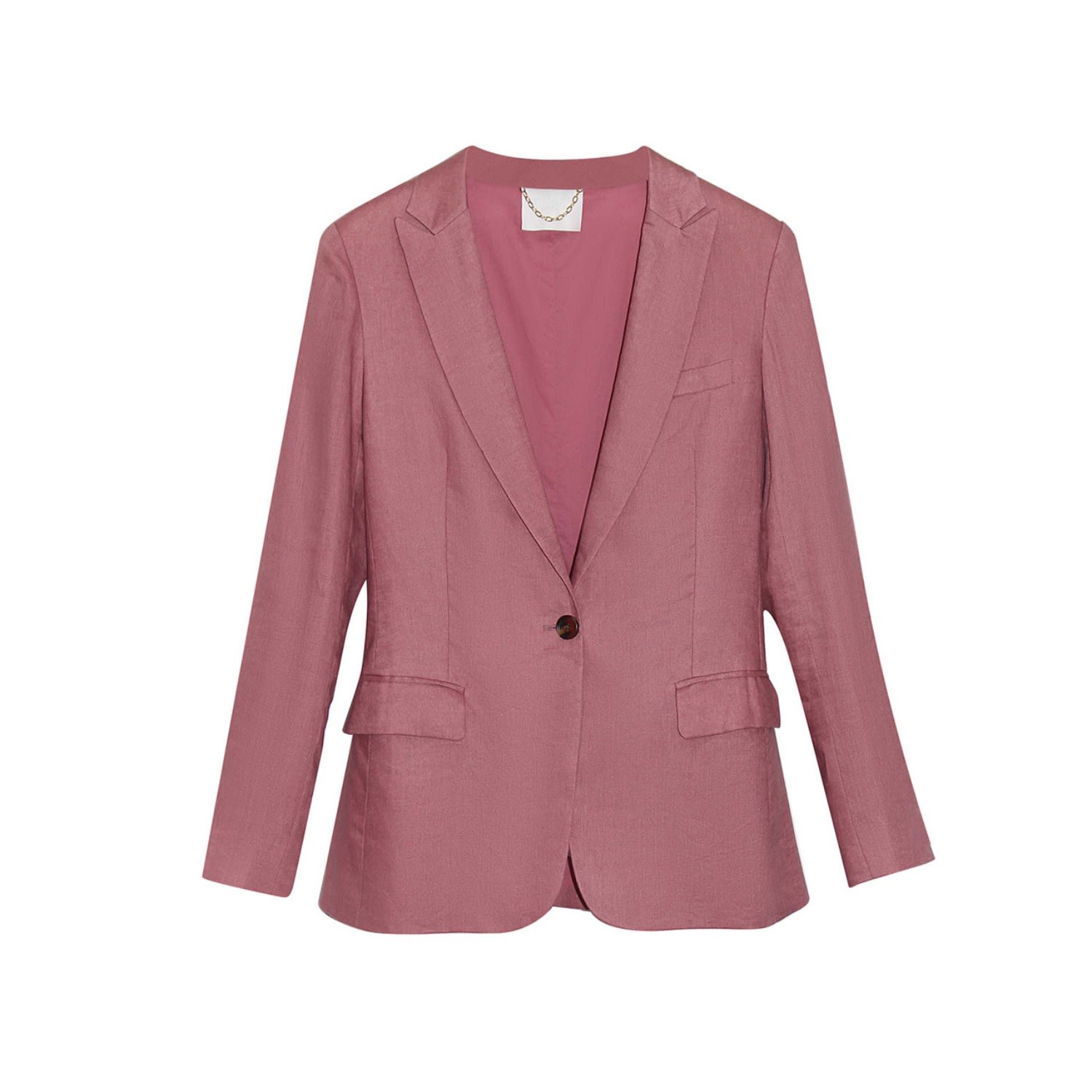 Women’s Pink / Purple Lyla Linen Blazer - Pink & Purple Medium Gosia Orlowska