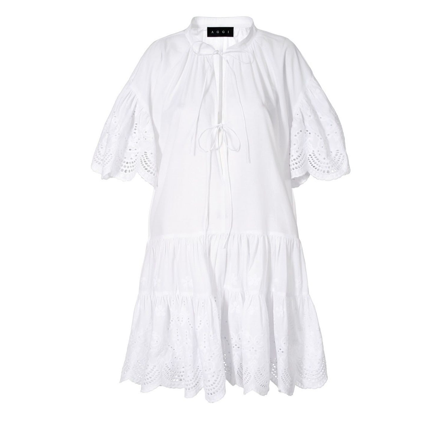 Shop Aggi Women's Tenneisha White Boho Mini Dress