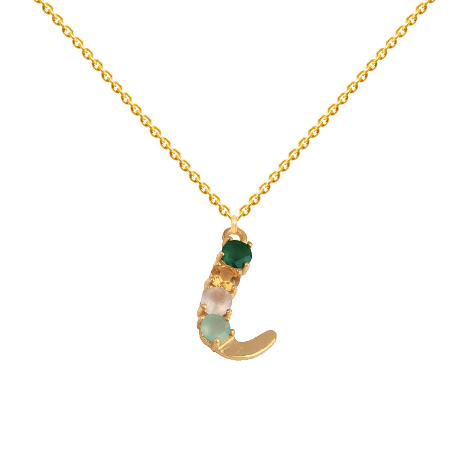 Lavani Jewels Women's Multicolored Initial L Necklace In Gold