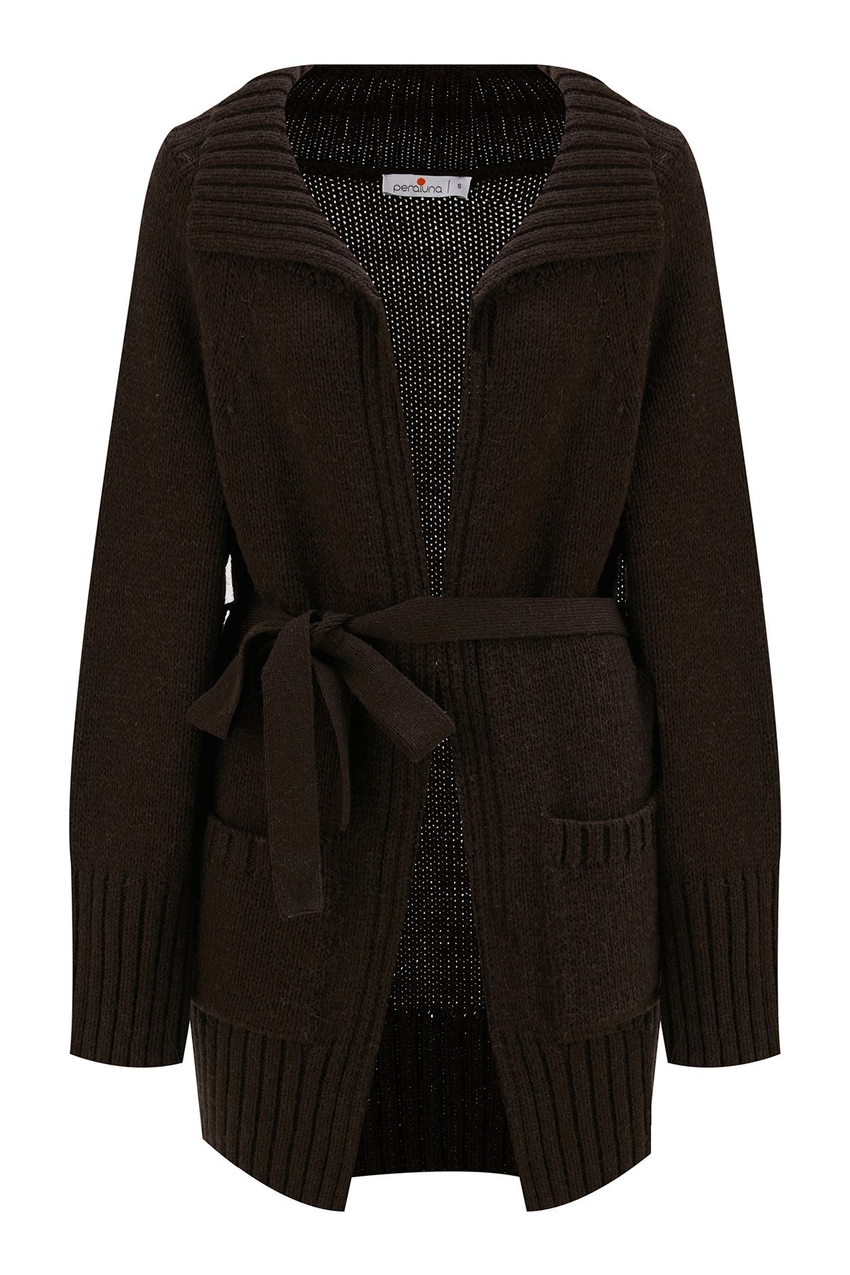 Peraluna Women's Rita Alpaca Blend Belted Thick Cardigan - Brown In Brown