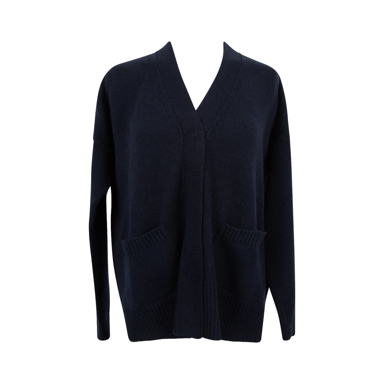 Women’s Cashmere V-Neck Cardigan In Navy Blue Xs/S Caz Studio