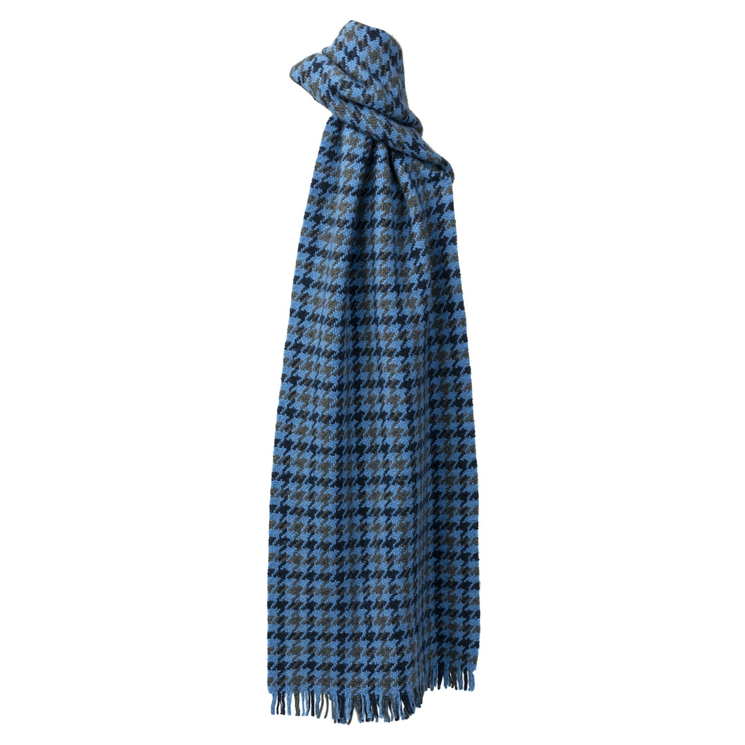 Kinalba Women's Deluxe Blues Houndstooth Cashmere Scarf