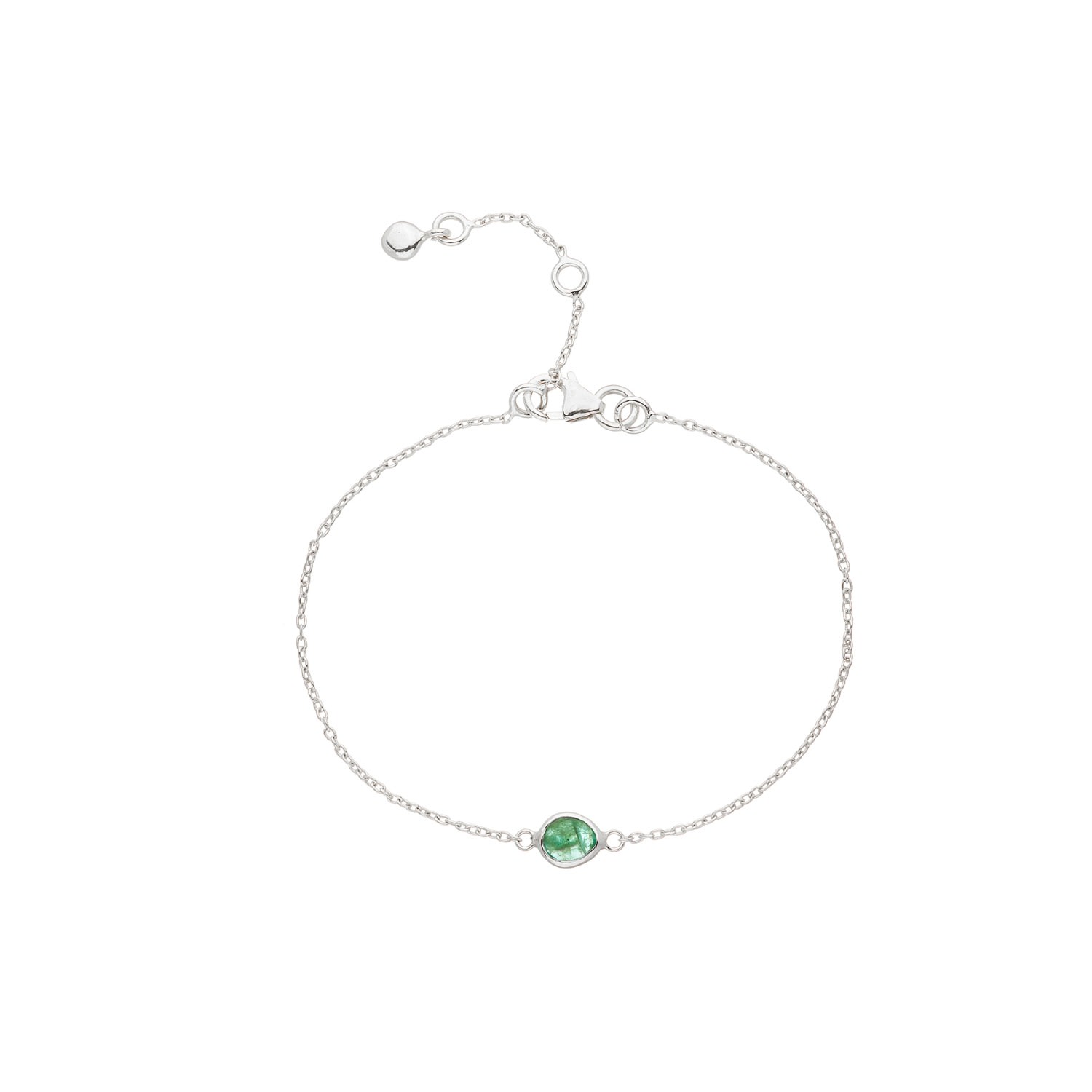 Women’s Green Hampton Emerald & Sterling Silver Bracelet Auree Jewellery