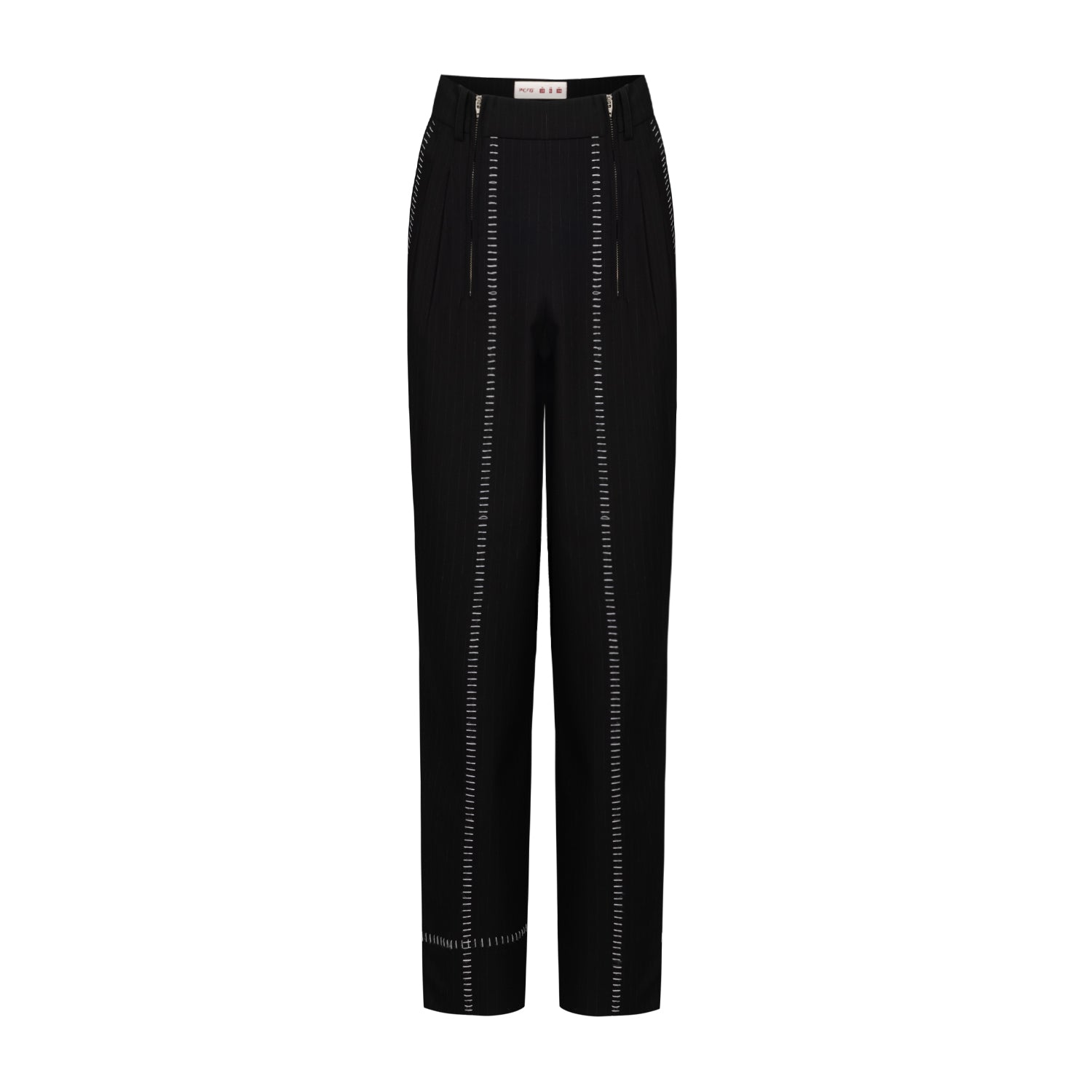 Pcfg Men's Black Free Heaven Striped Two Zipped Pant In Black