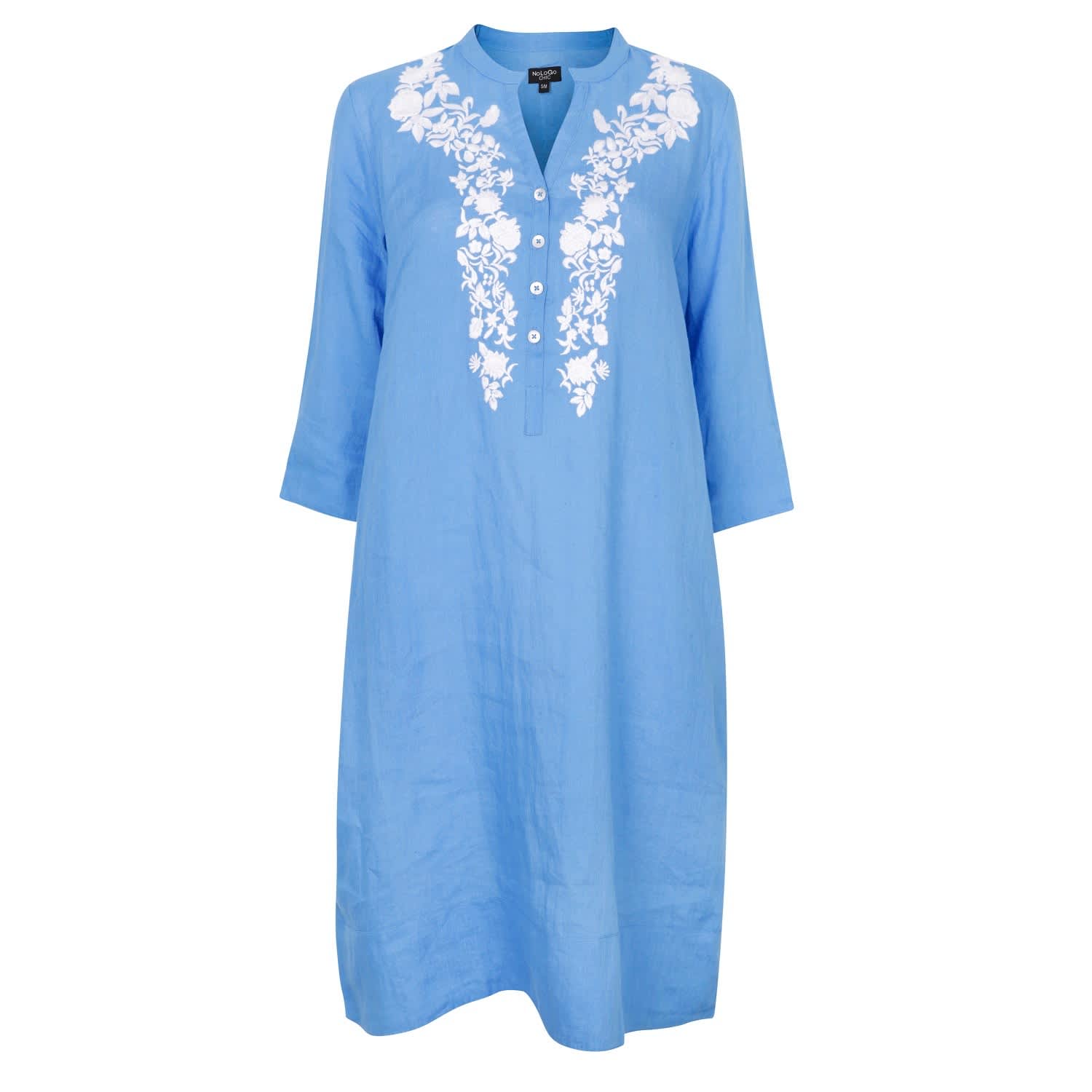 white embroidered tunic dress