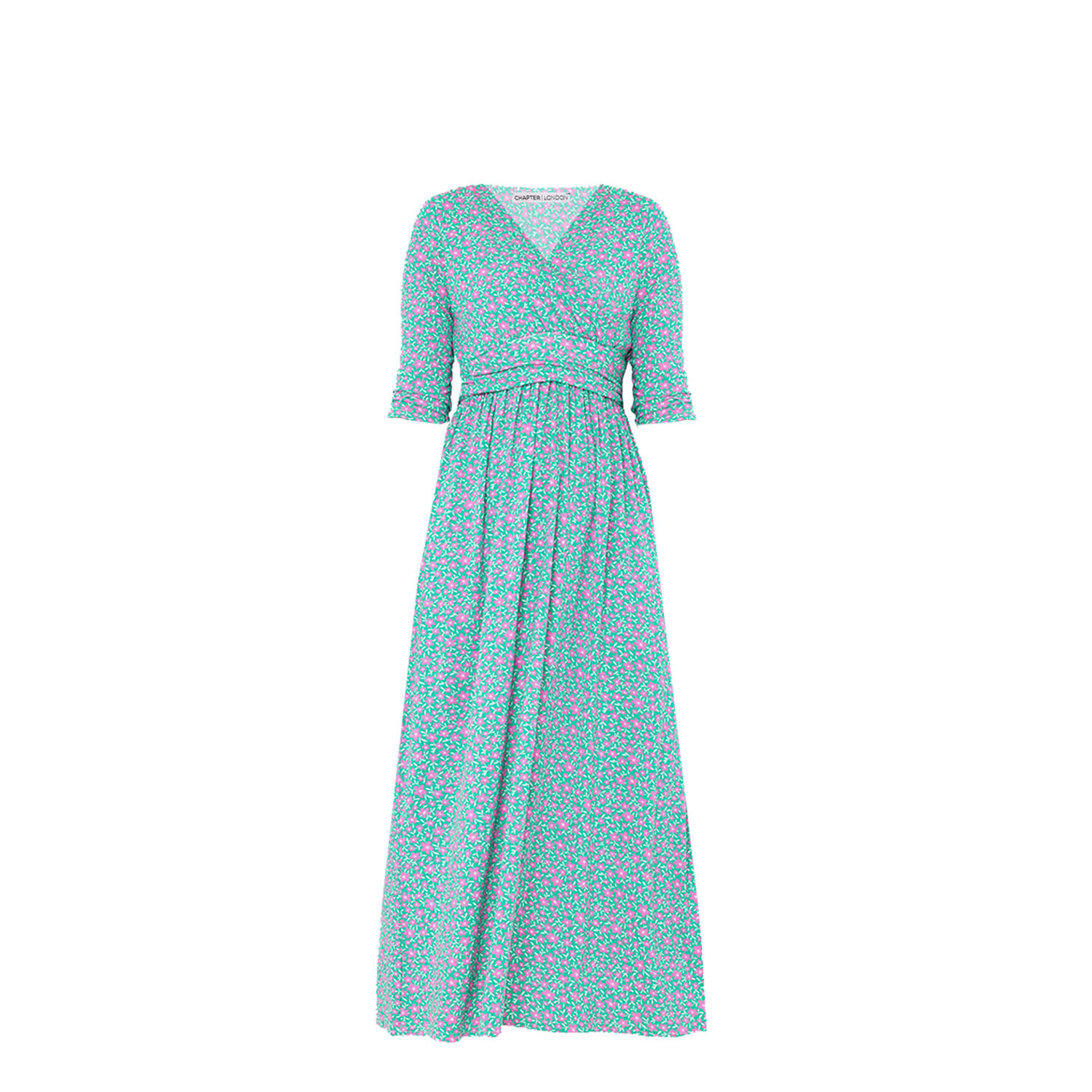 Women’s Sonia Wrap Maxi Dress - Mint Ditsy Floral Small Chapter London