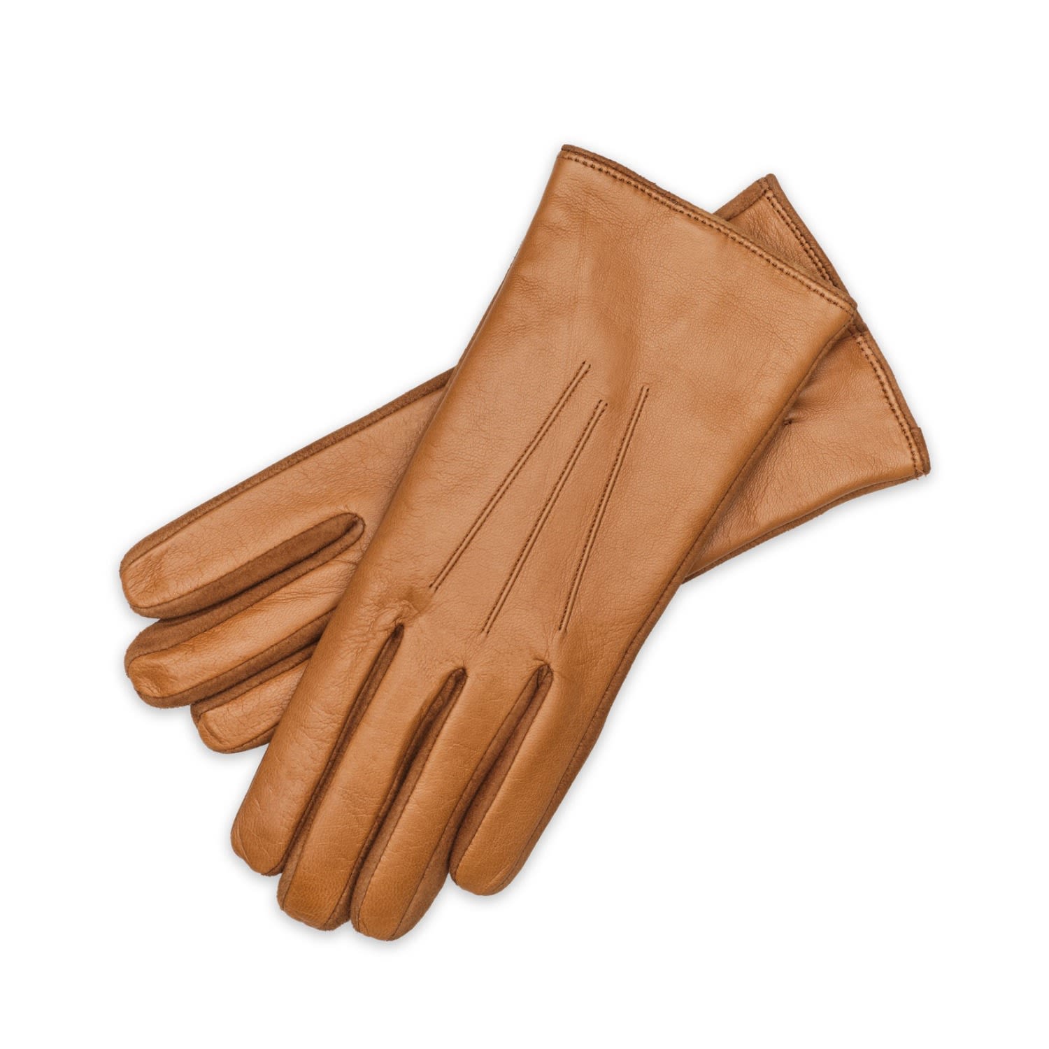 1861 Glove Manufactory Brown Hand Made Women's Gloves - Nappa & Suede In Camel In Brown