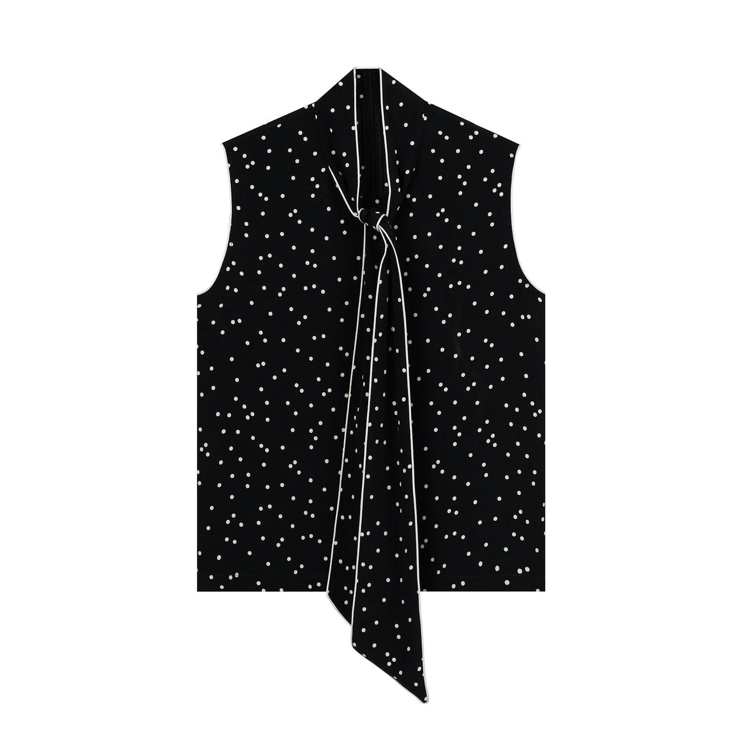Inavati Women's Black Polka Dot Sleeveless Blouse