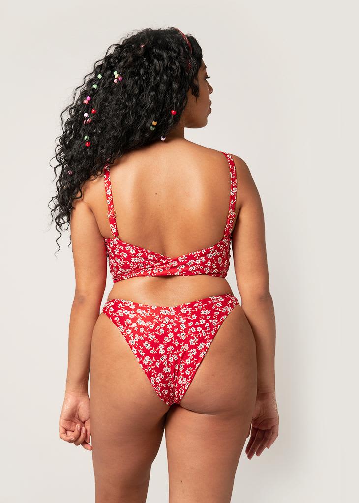 Nazaré Brazilian Bikini Bottom - Red, LEONESSA Lingerie