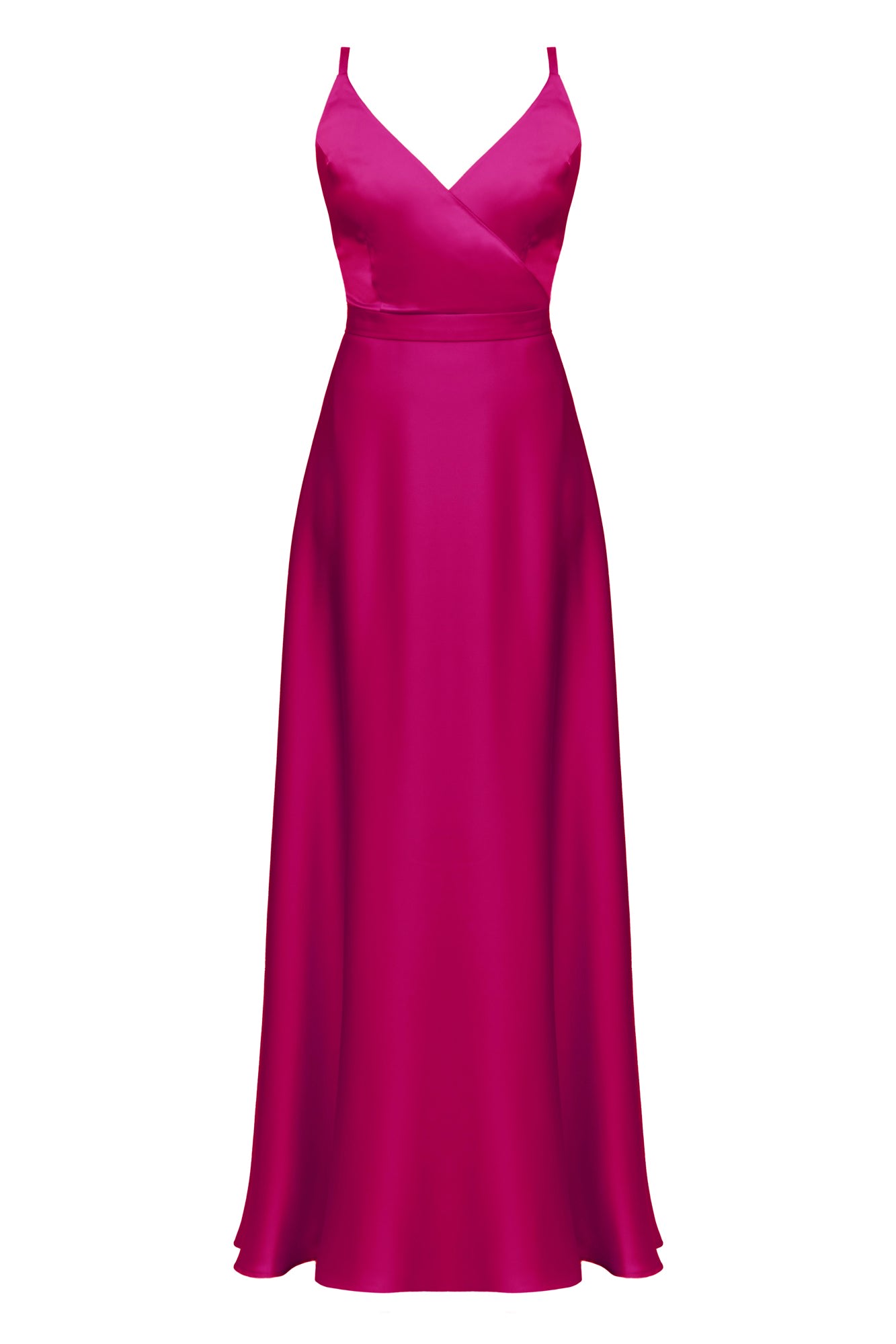 Undress Women's Pink / Purple Freya Fuchsia Pink Satin Long Evening Dress In Pink/purple
