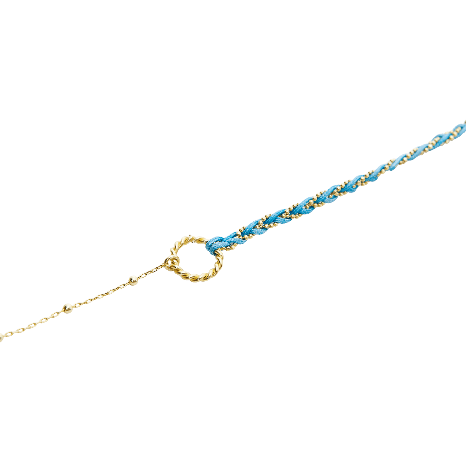 Women’s Handmade Rope Braided Sterling Silver Beaded Chain Friendship Bracelet - Dark Blue Spero London