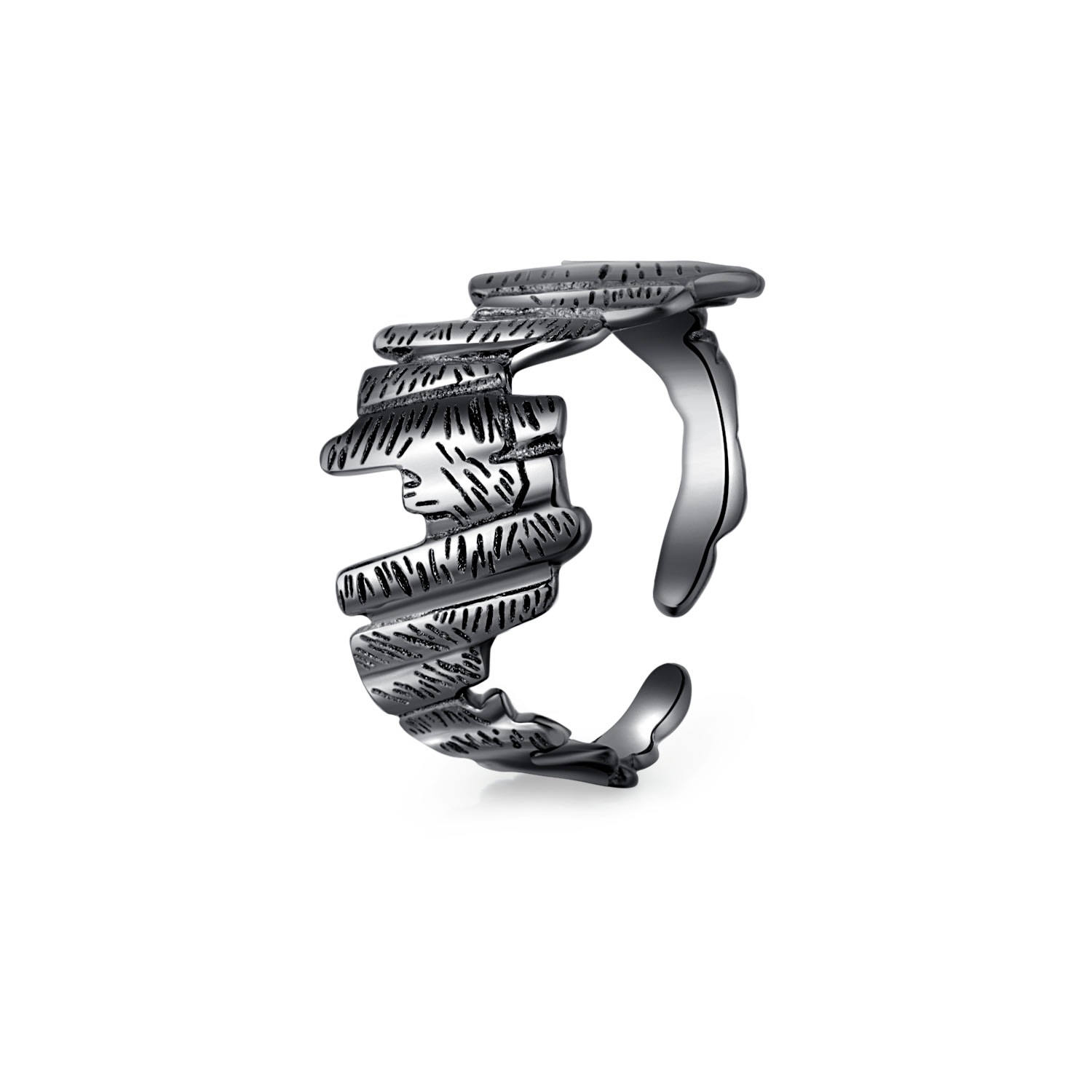 Jiaying Wang Wjy Studio London Women's W.j.y. Handmade Tree Surface Memory Black Gold Ring In Black