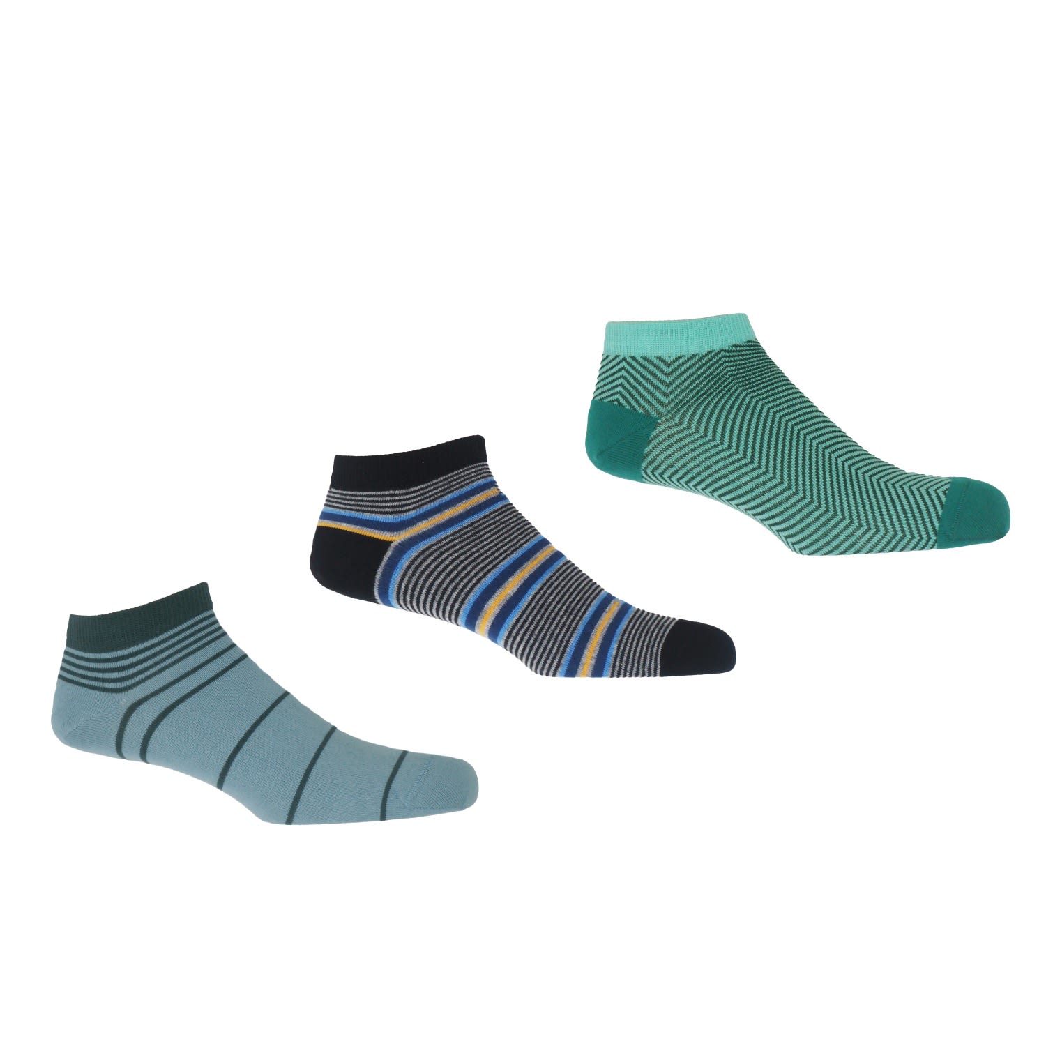 Men’s Trainer Socks Bundle - Retro, Multistripe & Lux Peper Harow - Made in England