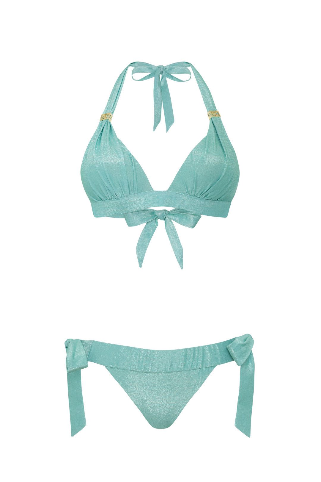 Leyla Maya Women's Green Annie & Ginny Bikini Set - Aqua Mist In Blue