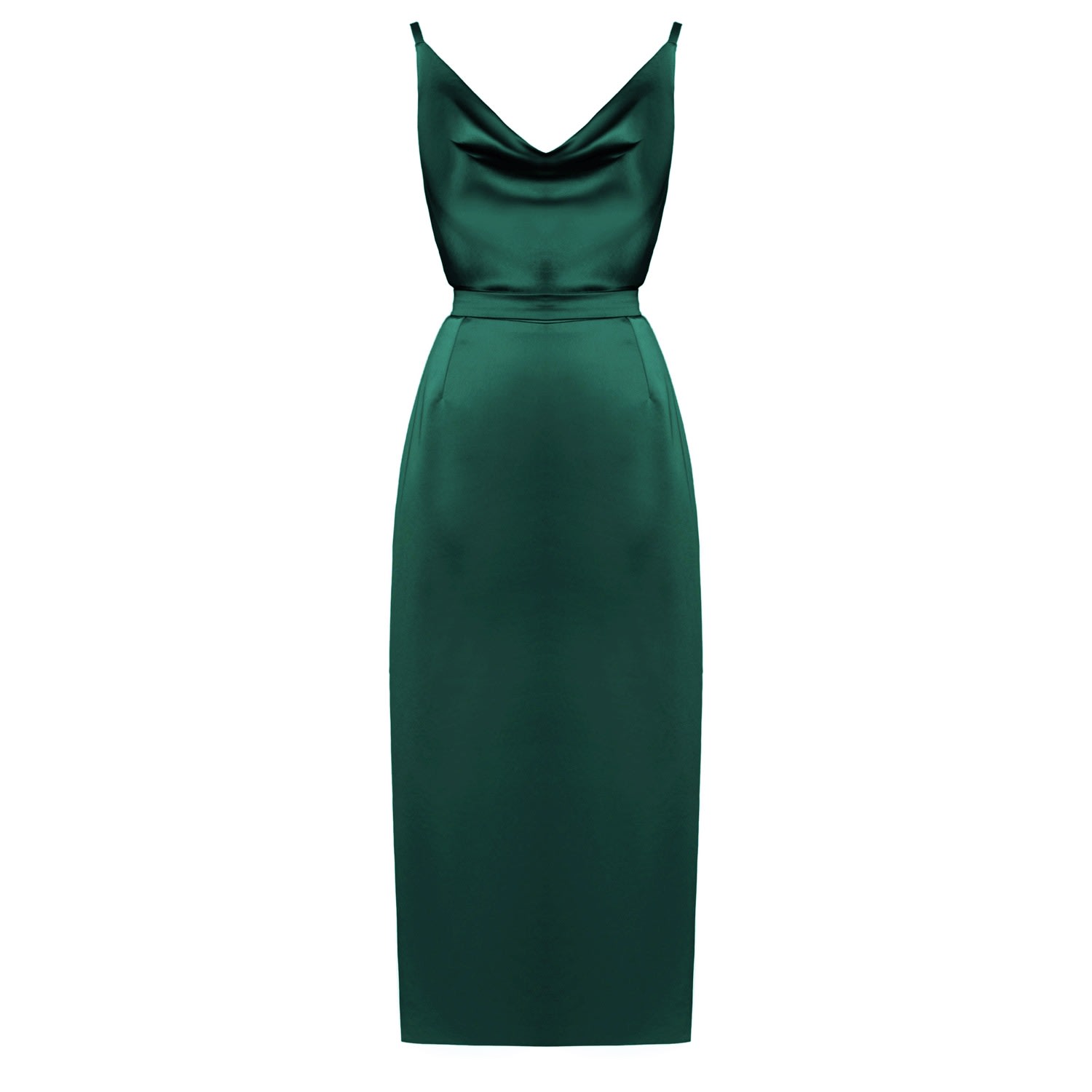 Undress Women's Kamea Green Satin Open Back Cocktail Dress In Green