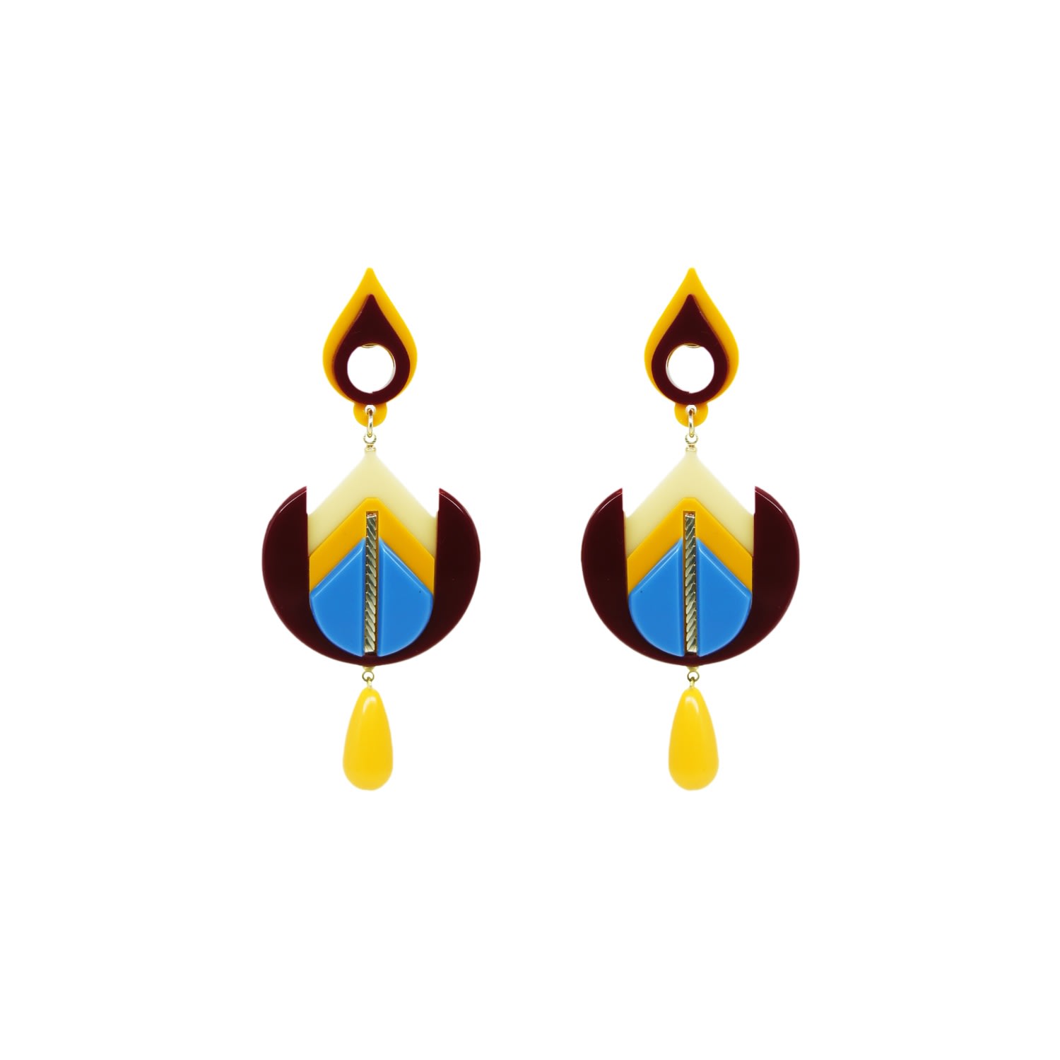 Gissa Bicalho Women's Handmade Earring Iolanda Burgundy