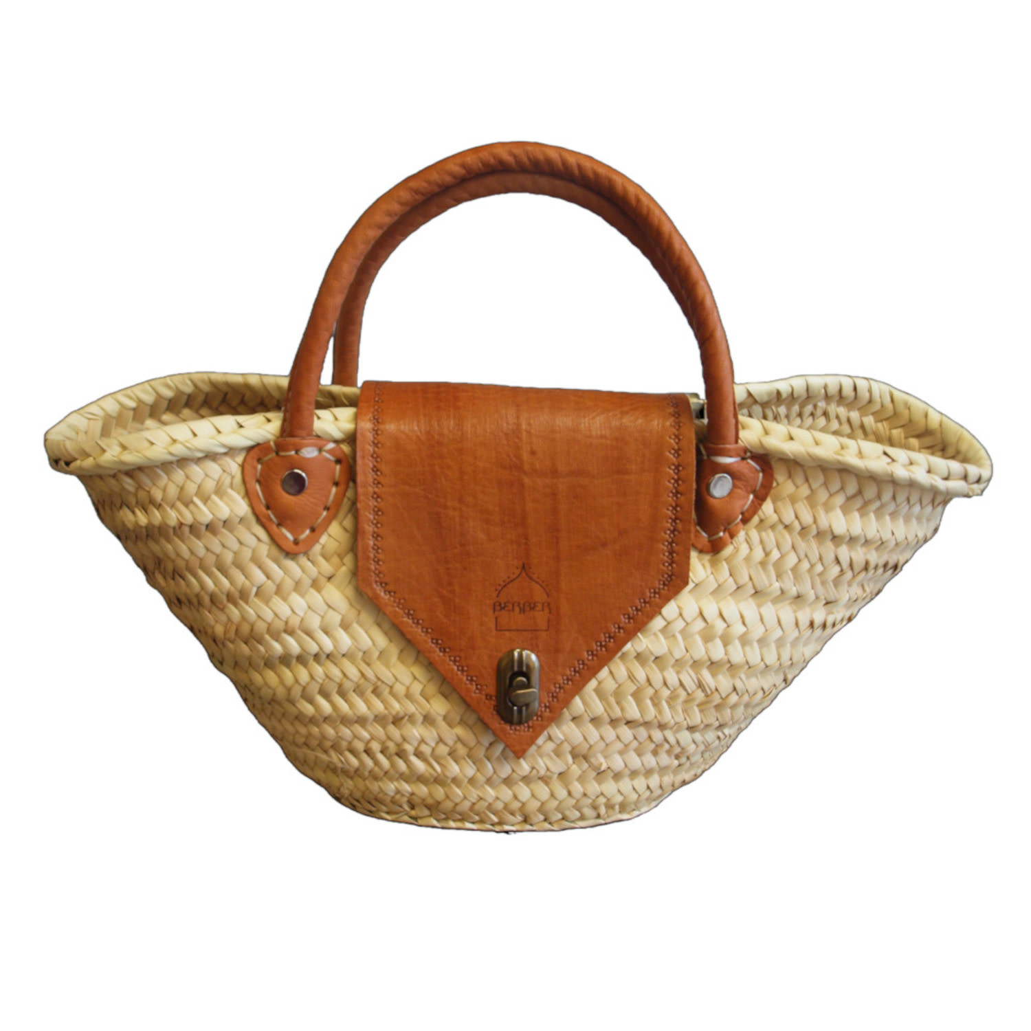 Berber Leather Women's Neutrals / Brown The Safi Small Rattan Beach Tote In Brown