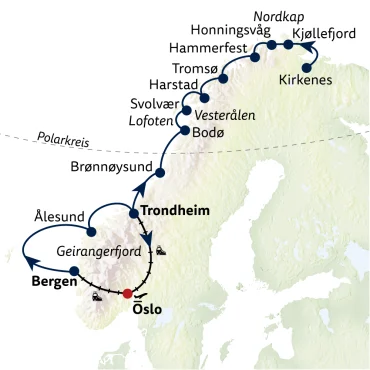 Reiseverlauf Die intensive Postschiffreise mit Havila