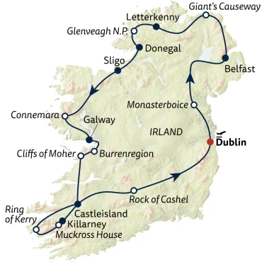 Reiseverlauf Busreise St. Patrick's Day & Irland erleben