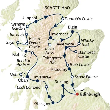 Reiseverlauf Autoreise Spirit of Scotland