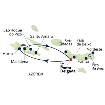 Reiseverlauf Autoreise Azoren: Das verborgene Hawaii Europas