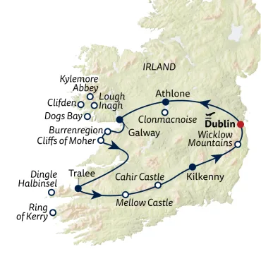 Reiseverlauf Irland - Wilde Klippen & herzliche Gastfreundschaft - 8 Tage