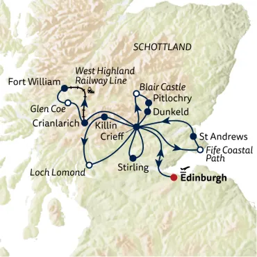 Reiseverlauf Busreise Highlands zum Verlieben