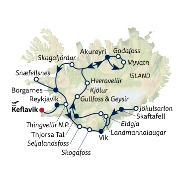 Reiseverlauf Busreise Island – einzigartiges Naturerlebnis